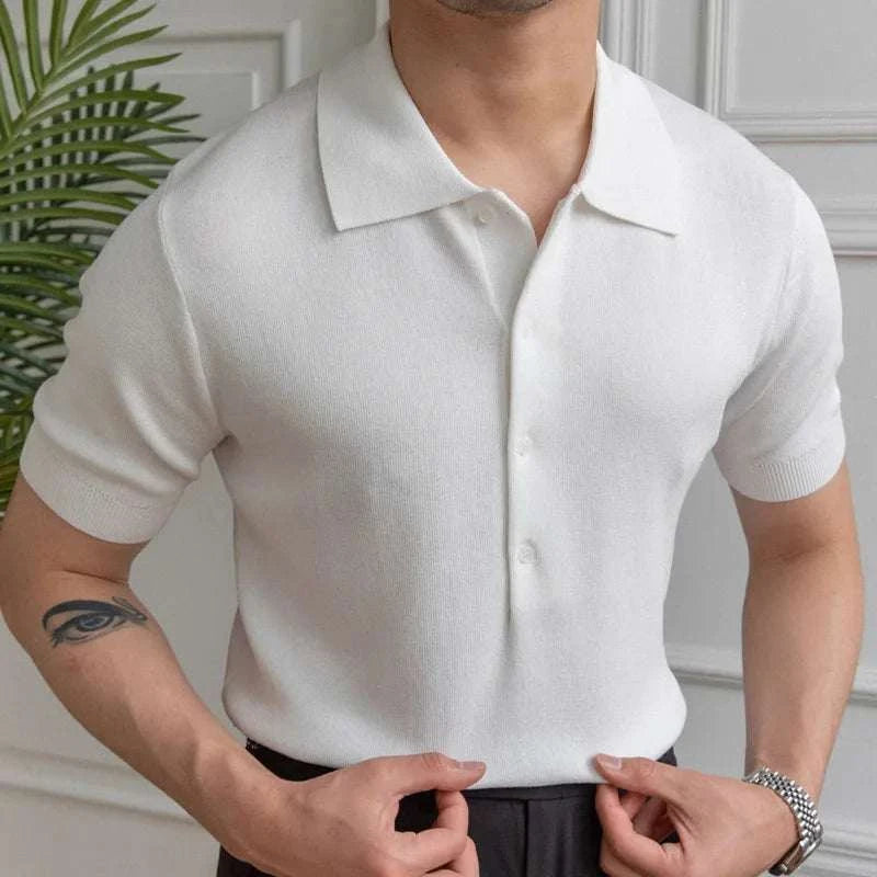 Premium British Polo Shirt for Men - Classic Casual Cotton Knit Top for Golf, Work & Everyday Wear