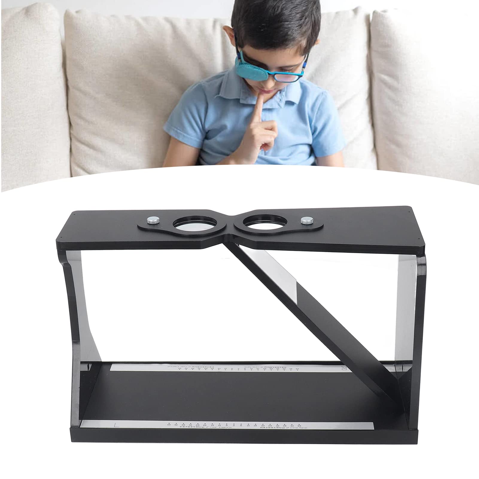Adjustable Oblique Stereoscope Cheiroscopes - Double Black Column Vision Training Tool for Amblyopia & Eye Care | Improve Eyesight & Depth Perception for Kids & Adults | Perfect for Home Therapy & Optometry Clinics