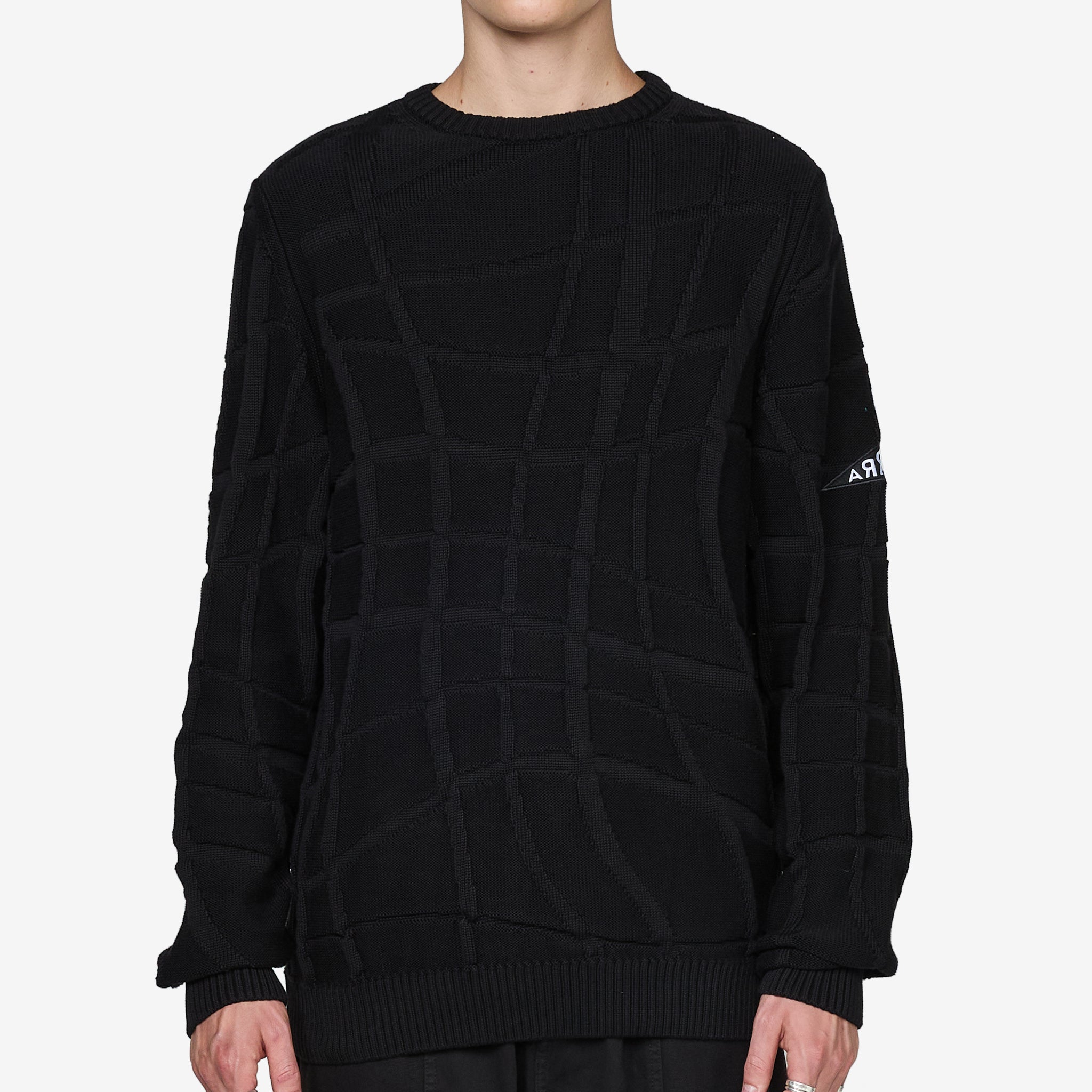Stylish Black Abstract Village Knitted Pullover - Cozy Winter Sweater for Women, Perfect for Casual Outings & Holiday Gatherings