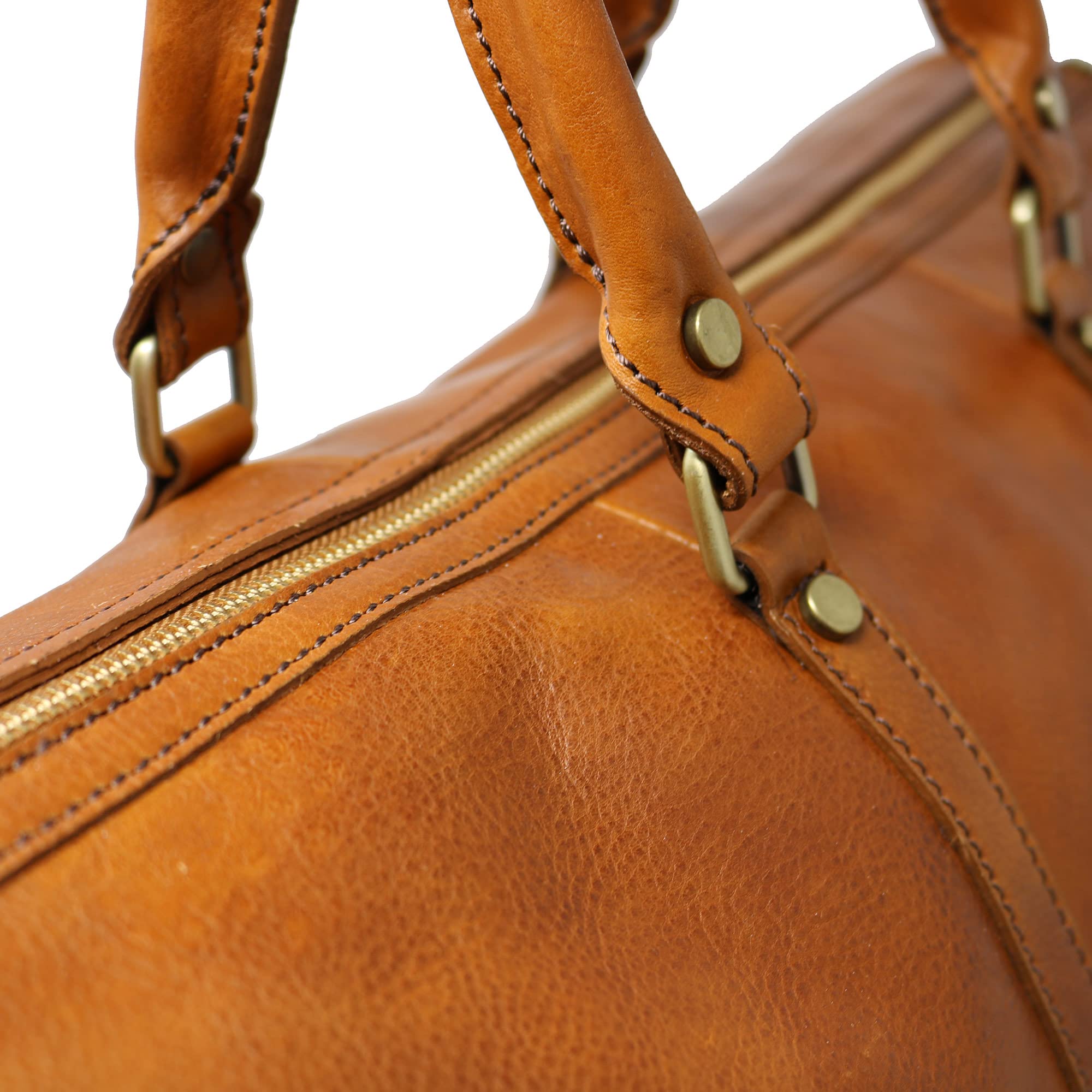 Premium Floto Chianti Genuine Leather Duffle Bag - Carry-On Weekender Travel Bag for Men & Women - Perfect for Business Trips, Gym, Weekend Getaways & Air Travel