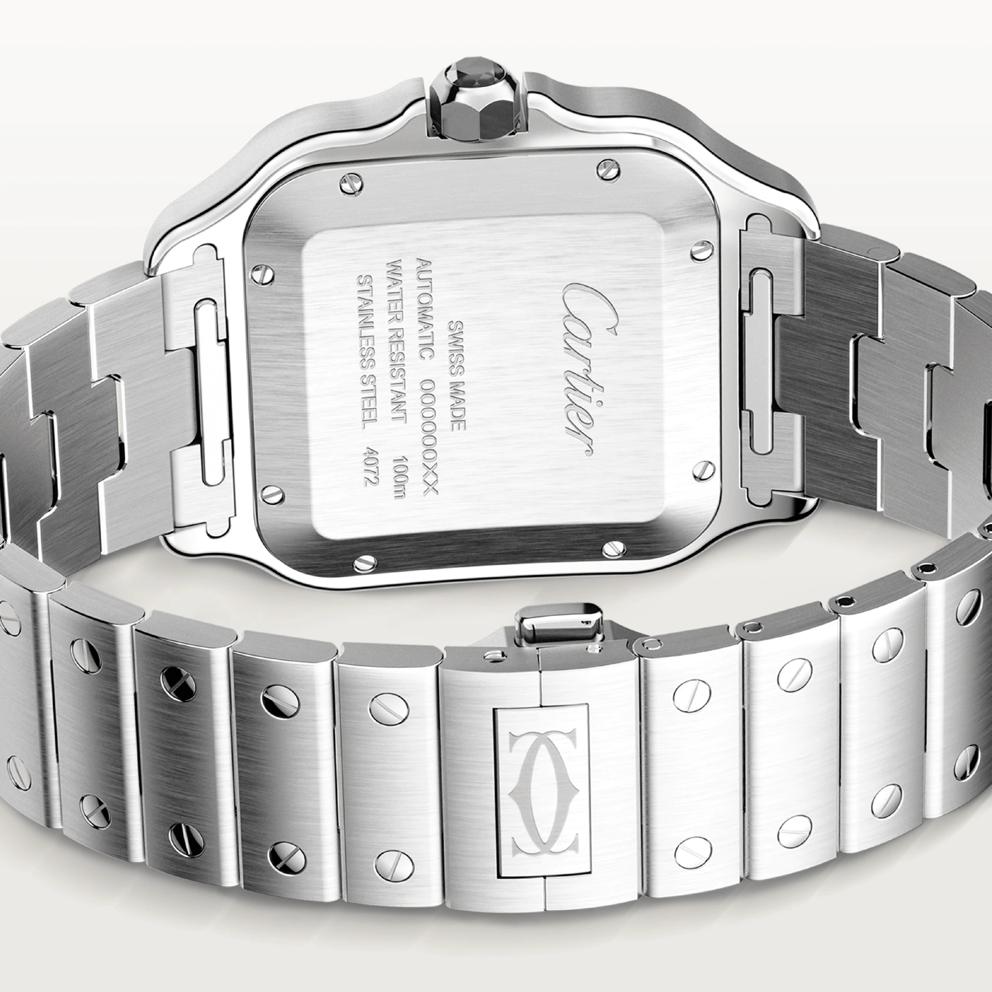 Cartier Santos Stainless Steel Men's Watch - Luxury Swiss Automatic Timepiece for Business & Formal Occasions