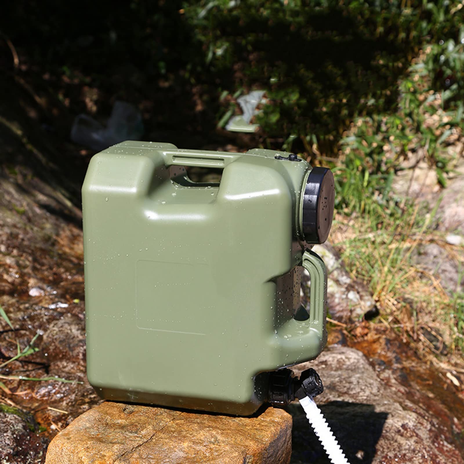 LFFH 25L Portable Water Storage Jug with Spigot - Army Green Collapsible Water Container for Camping, Hiking, Emergency Preparedness & Outdoor Adventures - Leakproof & Durable Water Canteen