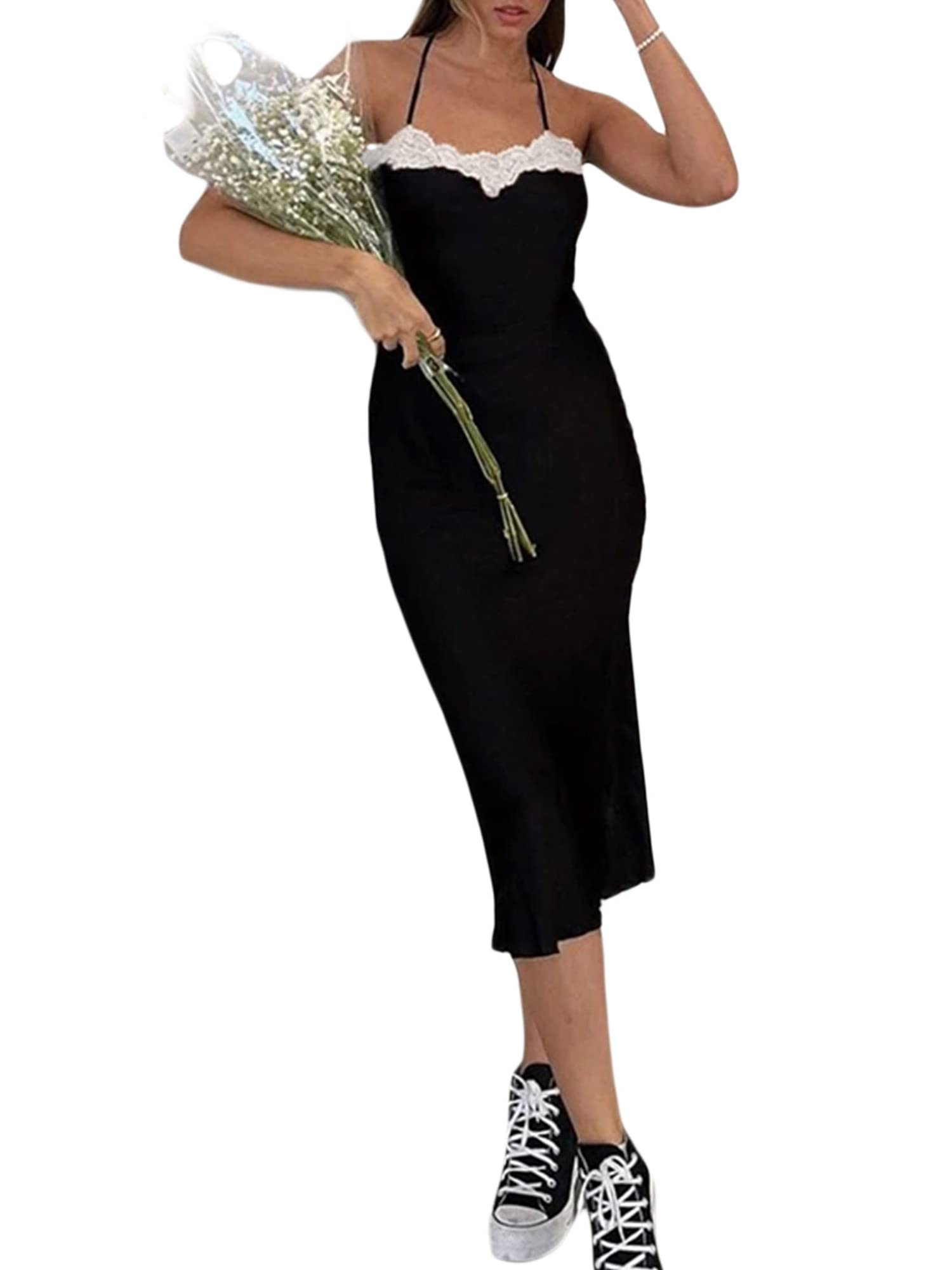 Elegant Women's Satin Silk Slip Maxi Dress - Sleeveless Criss Cross Backless Strappy Long Evening Gown for Wedding Guest, Party, Prom & Special Occasions
