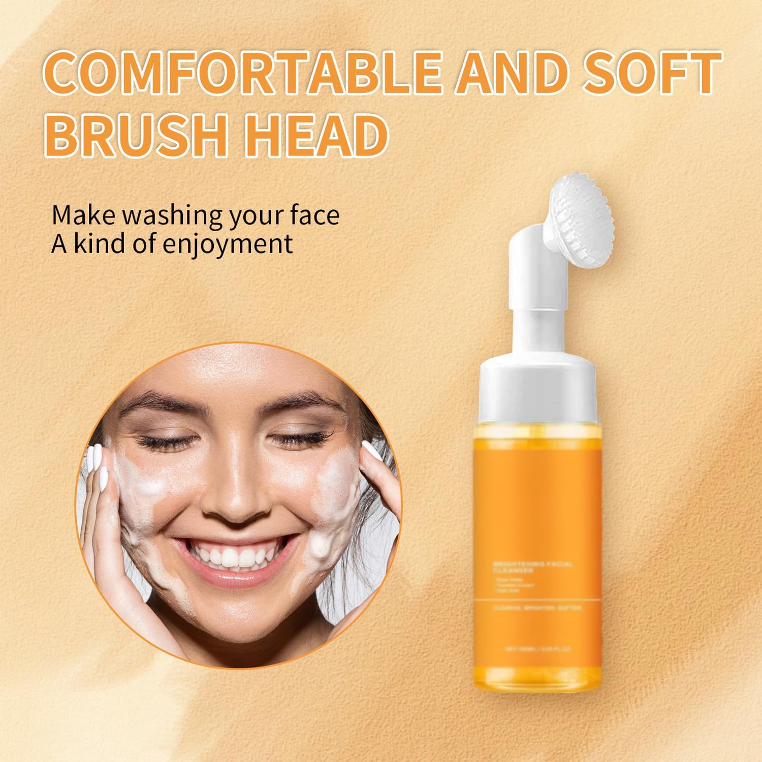 Organic Turmeric Face Wash & Care Set - Brightening Facial Cleanser with Exfoliating Brush & Soap - Natural Skincare Bundle for Glowing Skin - Perfect for Acne Treatment & Evening Skincare Routine
