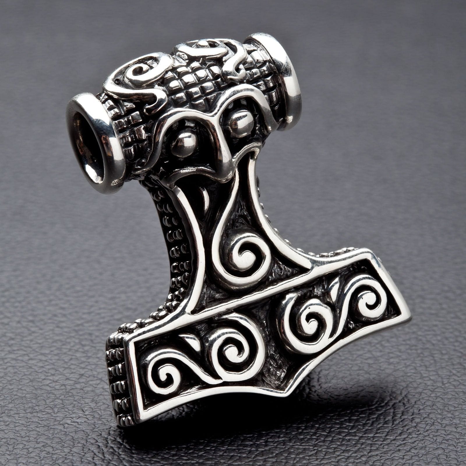 Thor's Hammer Sterling Silver Men's Biker Pendant Necklace - Viking Jewelry for Men - Perfect for Motorcycle Riders, Biker Gifts, and Norse Mythology Fans
