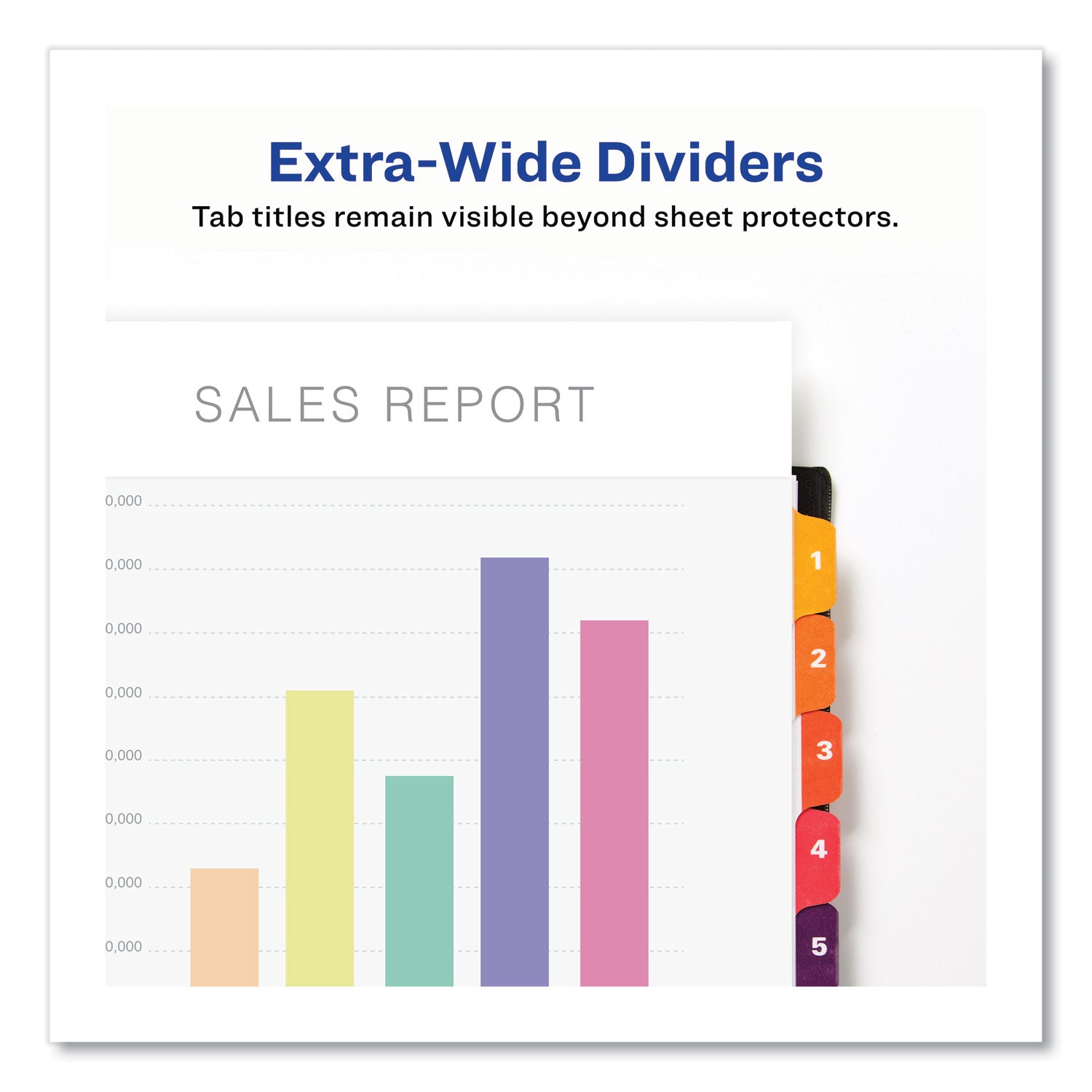 Avery Customizable TOC Ready Index Multicolor Tab Dividers - Extra Wide Tabs, 10 Tabs (1-10), 11