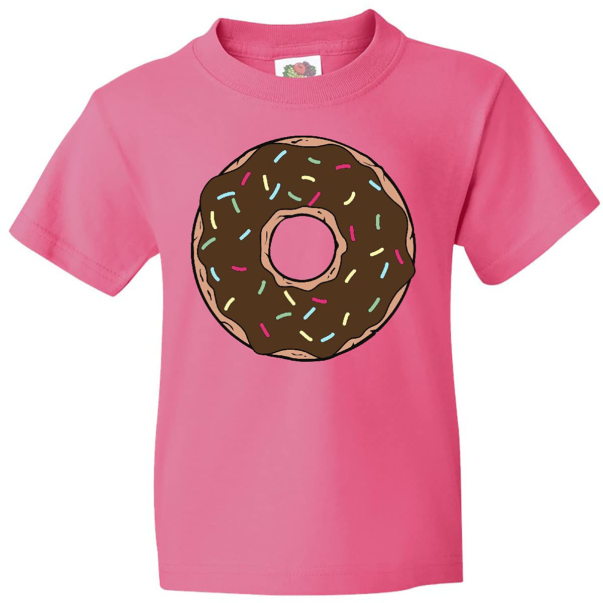 Inktastic Chocolate Donut Print Youth T-Shirt - Cute Doughnut Graphic Tee with Glaze & Sprinkles Design for Kids - Perfect for Birthday Parties, School, and Casual Wear