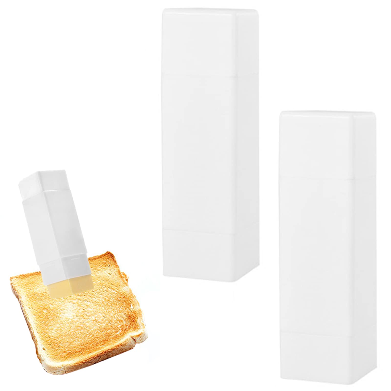 2Pcs Plastic Butter Stick Holders - Butter Dispenser & Keeper for Cooking, Baking, Toast & Waffles - Easy Spread Butter on Cookware, Baking Dishes & Breakfast Foods