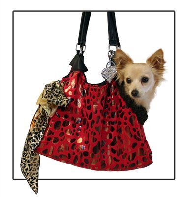 Pet Flys Red Animal Foil Print RunAround Pet Carrier Tote - Lightweight Travel Carrier for Small Dogs & Cats, Perfect for Airplane, Car Rides & Vet Visits