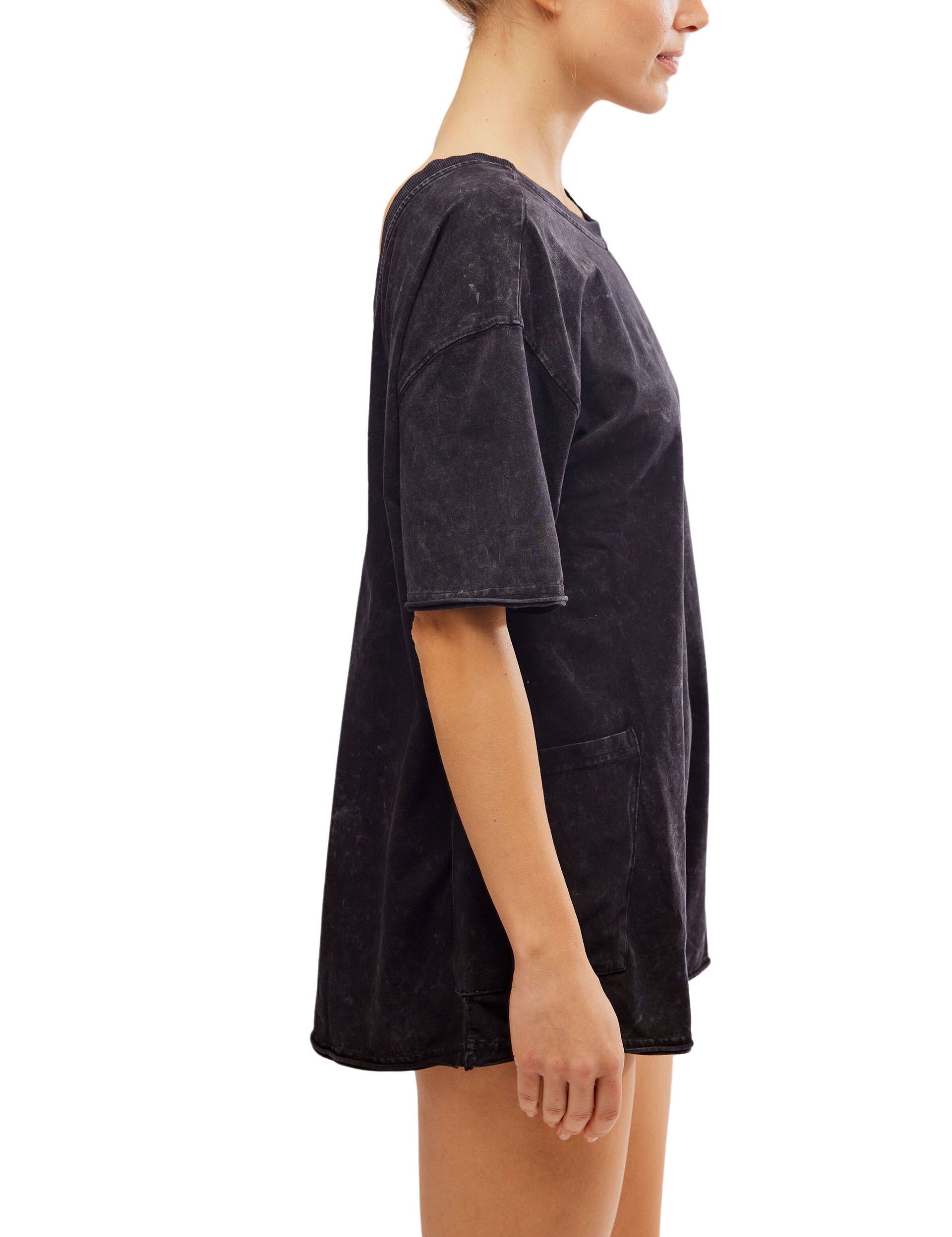 Hot Shot Tee Romper for Women - Stylish Black Jumpsuit | Perfect for Casual Outings, Summer Fashion & Streetwear