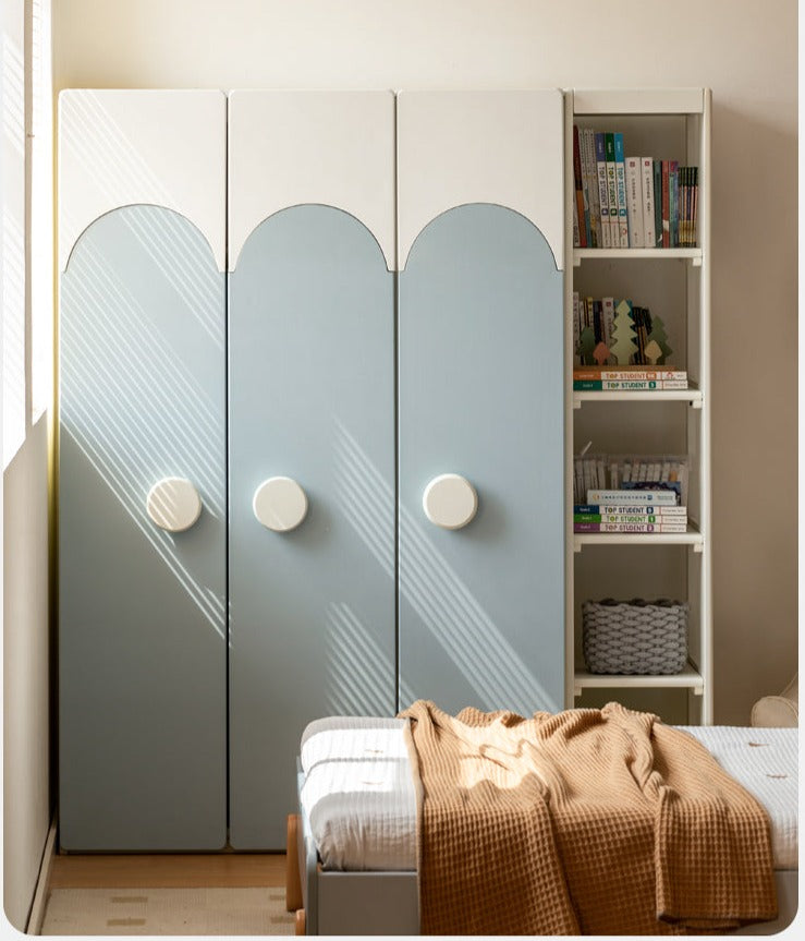 Pine Solid Wood Kids Wardrobe - Durable & Stylish Storage for Bedroom, Nursery, or Playroom - Perfect for Organizing Clothes, Toys & Accessories
