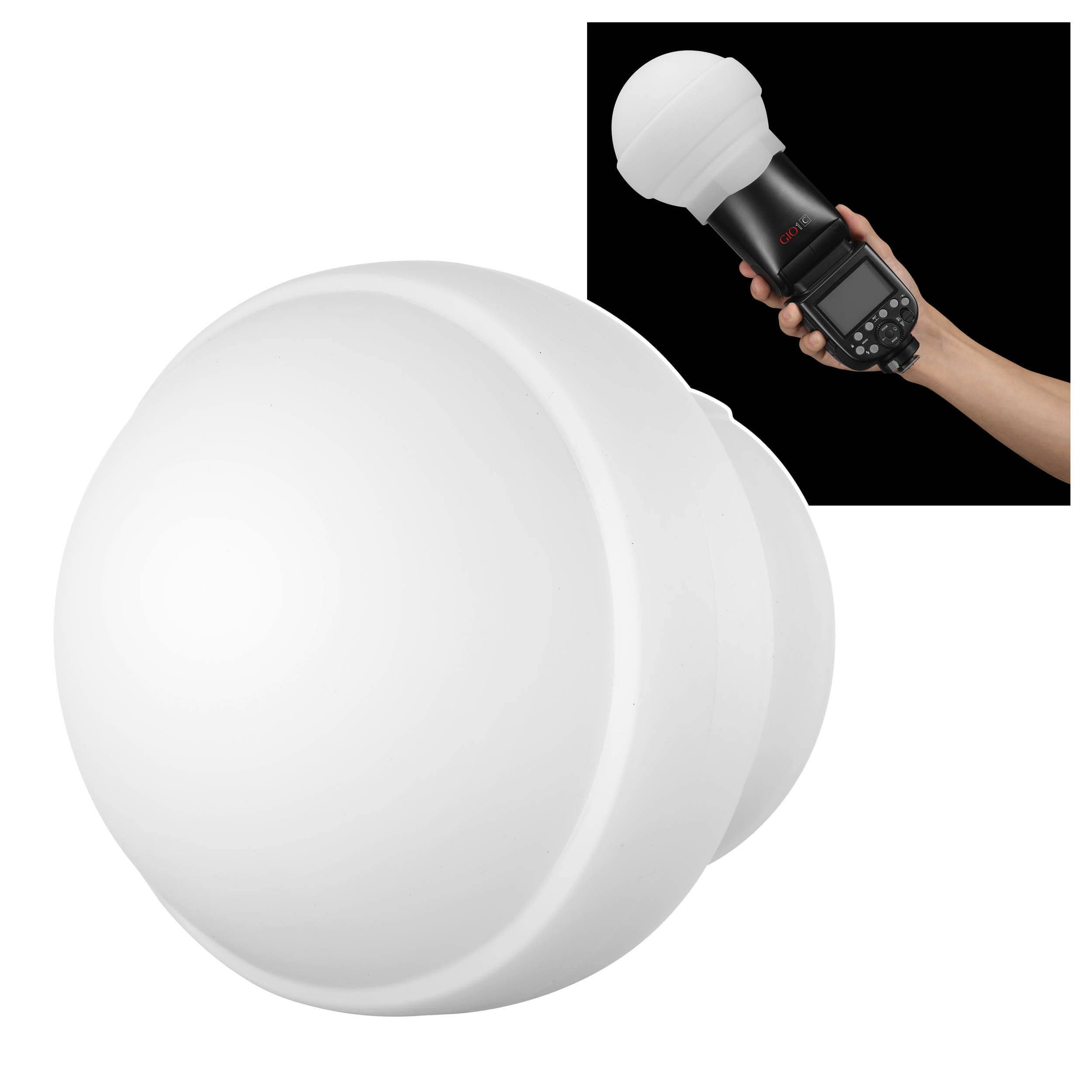 AK R22 Collapsible Flash Diffuser Dome for Round Head Speedlights - Perfect for Soft Lighting in Portrait, Product & Studio Photography