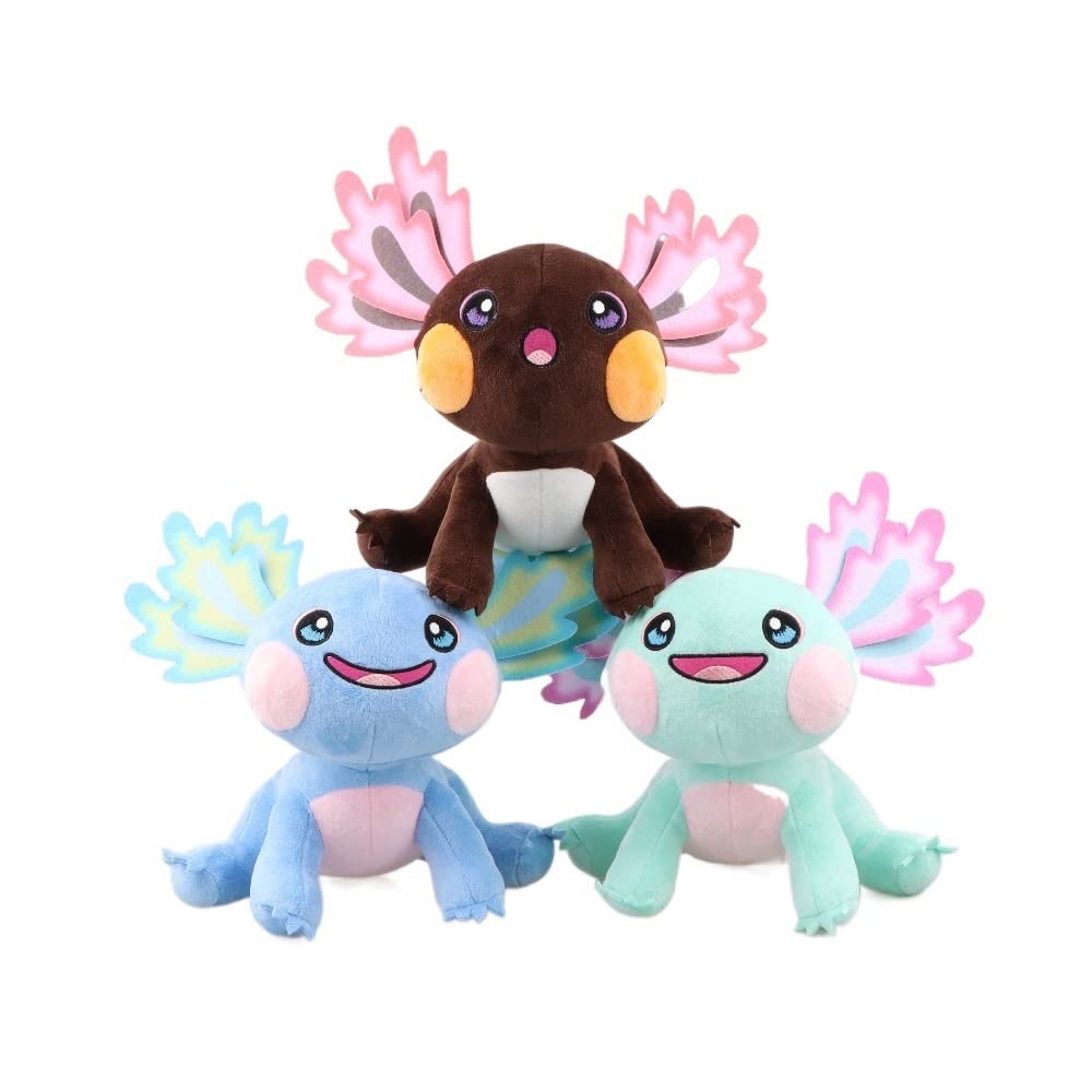 3pcs Axolotl Plush Toys Set - Cute Hexagonal Dinosaur Stuffed Animals, Soft Cartoon Plush Dolls for Kids, Perfect Huggable Ragdoll Gift for Girls & Boys (Set 2) - Great for Birthday Presents, Room Decor & Cuddling