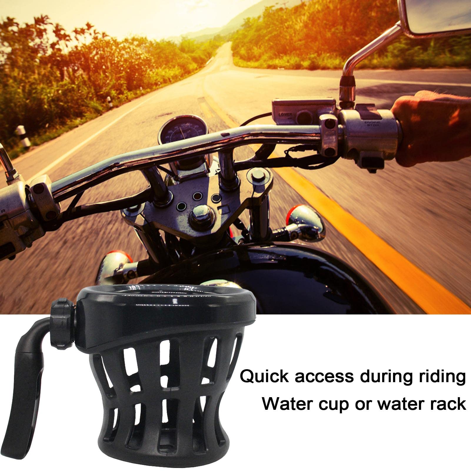 **XGZ Motorcycle Cup Holder - Secure Handlebar Bottle Holder for Bikes & Motorcycles, Lightweight Black Water Bottle Mount | Perfect for Commuting, Road Trips & Outdoor Adventures**