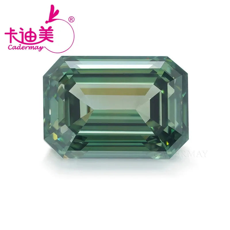 1CT CADERMAY Emerald Cut VVS1 Clarity HPHT Lab-Grown Diamond - Vivid Green Loose Stone with Certificate for Jewelry Making | Engagement Rings, Necklaces & Custom Jewelry Design