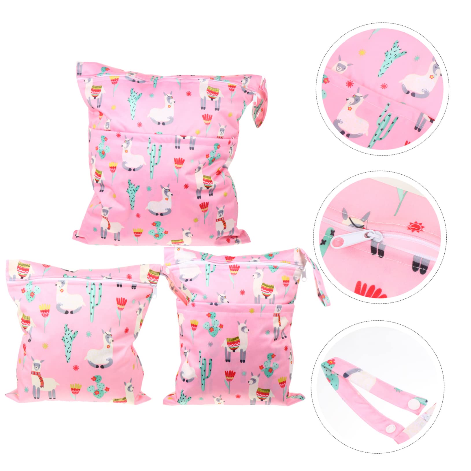 COOLHIYA Printed Reusable Diaper Bag with Zipper - Waterproof Nappy Storage Pouch for Baby Essentials | Perfect for Travel, Daycare & On-the-Go Parents