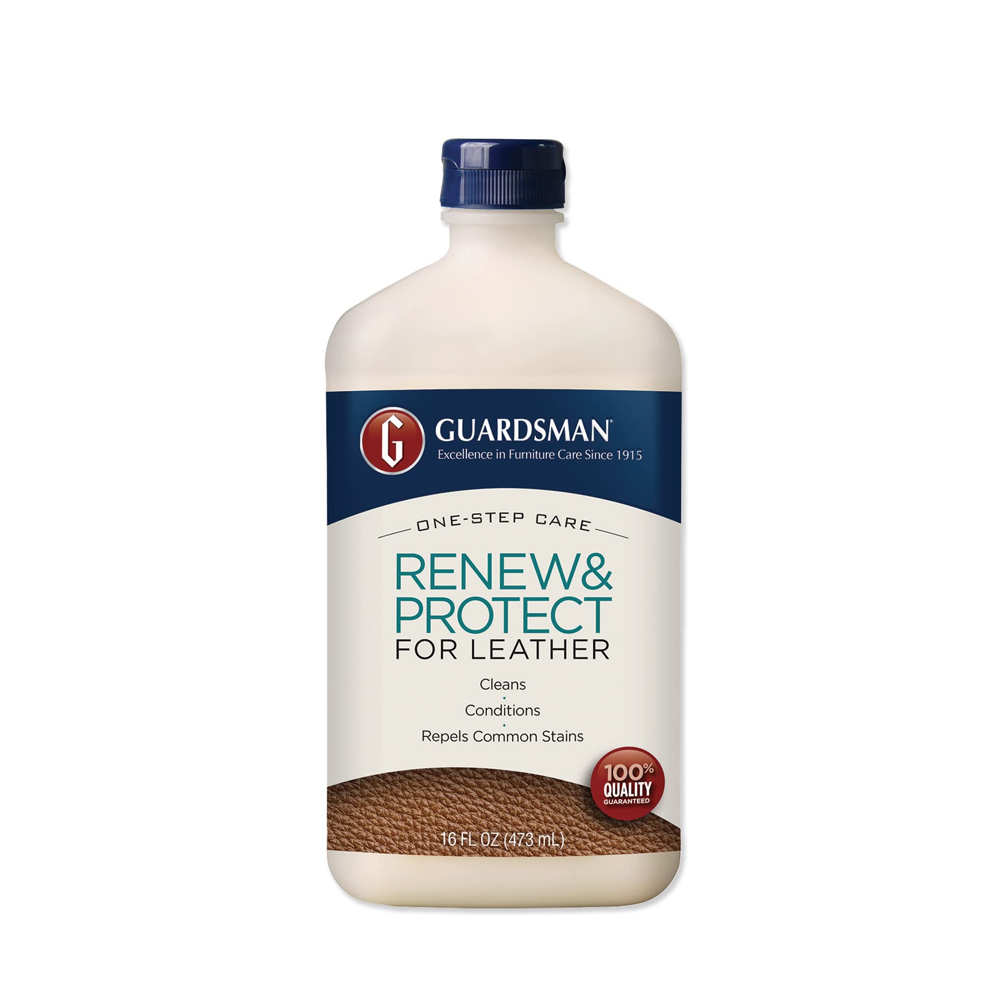 Guardsman Renew & Protect Leather Cleaner & Conditioner | 16 oz Leather Protector for Furniture, Car Interiors, Shoes & Small Leather Goods | Restores & Shields Leather for Home, Office & Auto Use