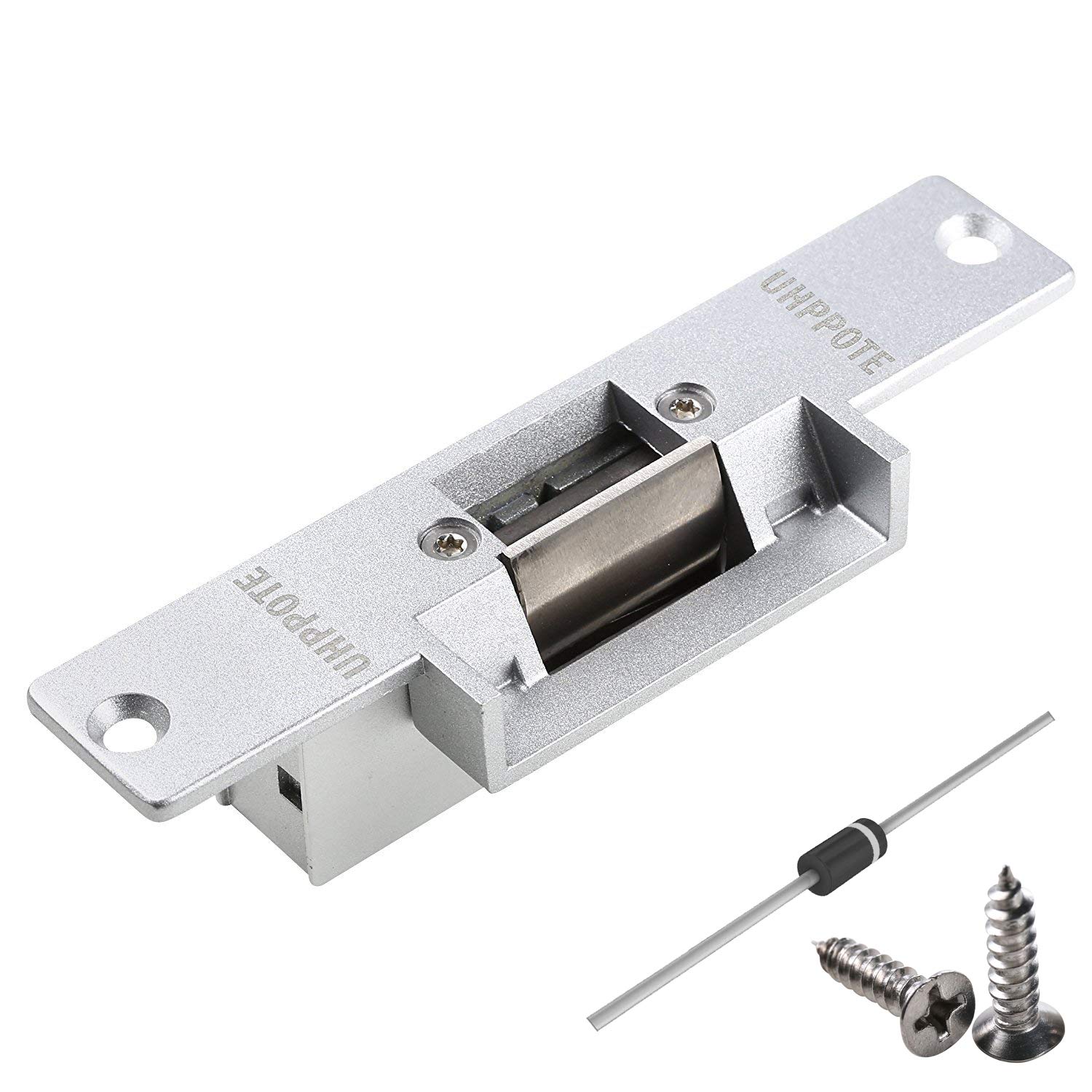 UHPPOTE Electric Strike Fail Secure NO Mode Lock - Access Control Device for Wood & Metal Doors | Ideal for Office, Home & Commercial Security Systems
