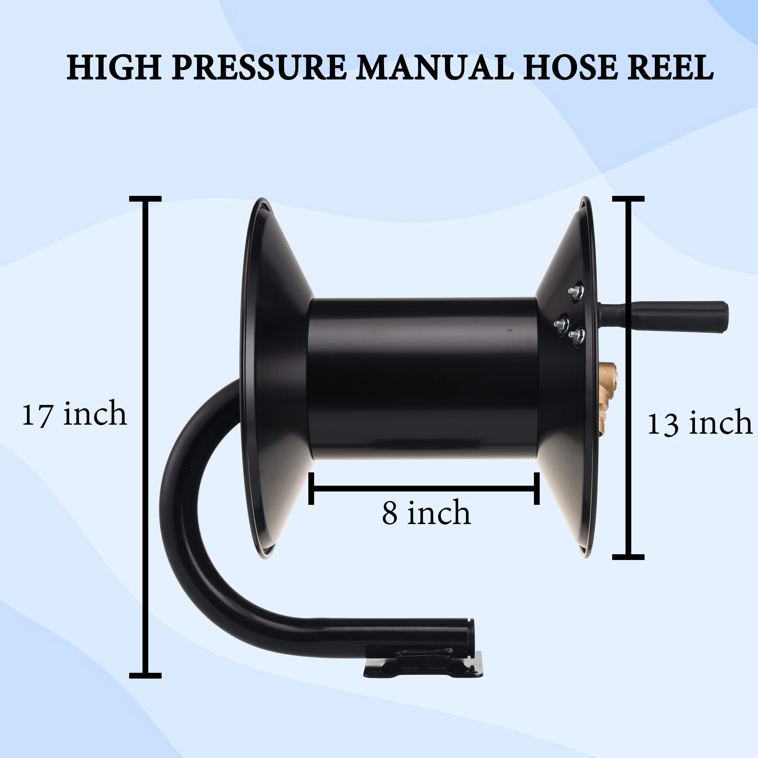 M MINGLE 150ft High Pressure Washer Hose Reel with 100 FT x 1/4