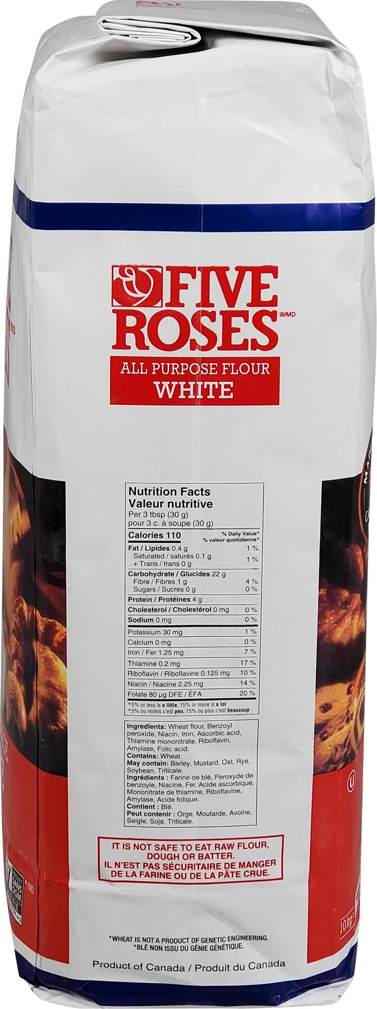 Five Rose All-Purpose Flour 10kg (22 lbs) - Premium Baking Flour for Bread, Cakes, Cookies & Pastries | Ideal for Home Bakers & Professional Kitchens