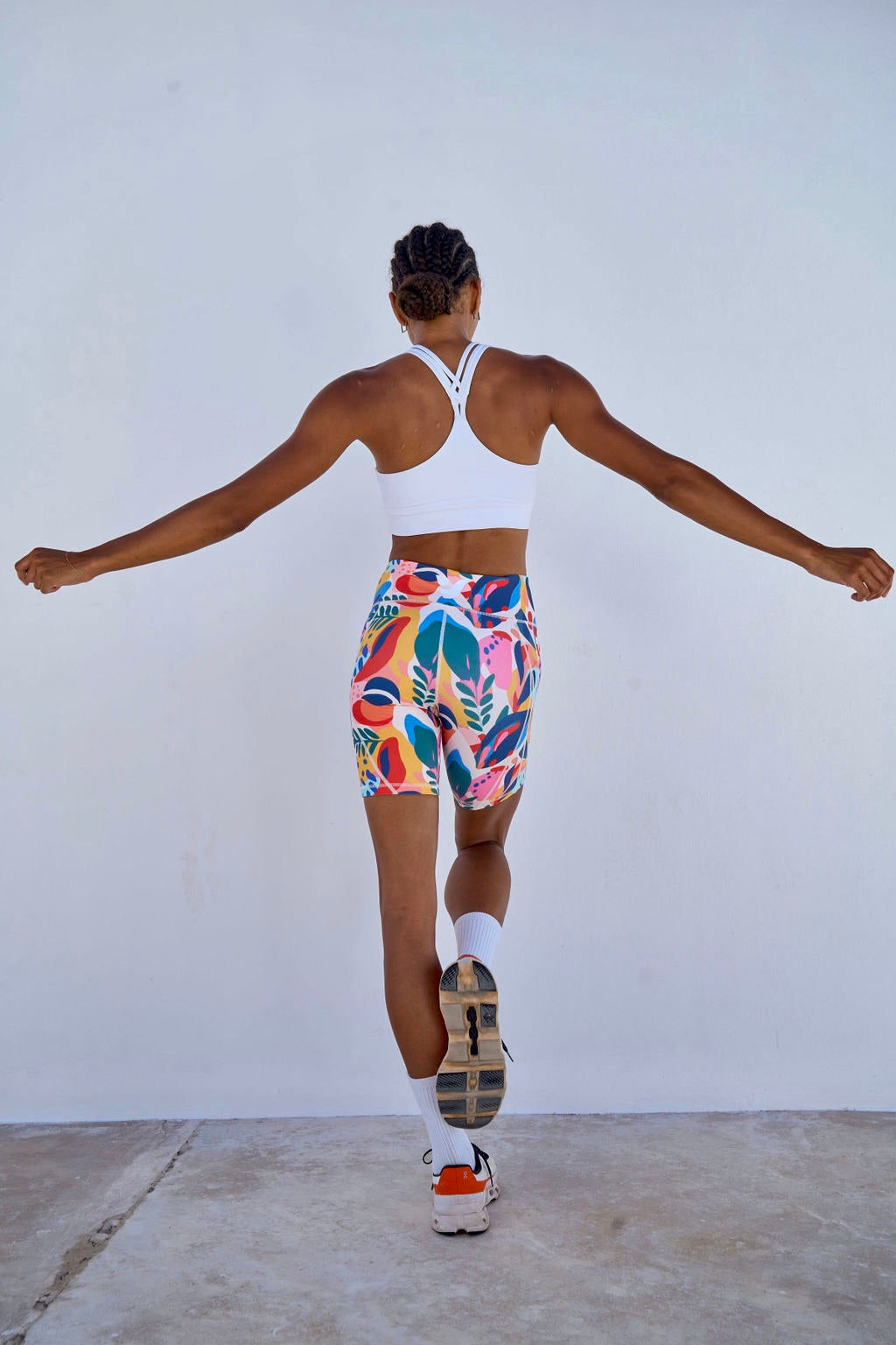 Abstract High Waist Biker Shorts 8