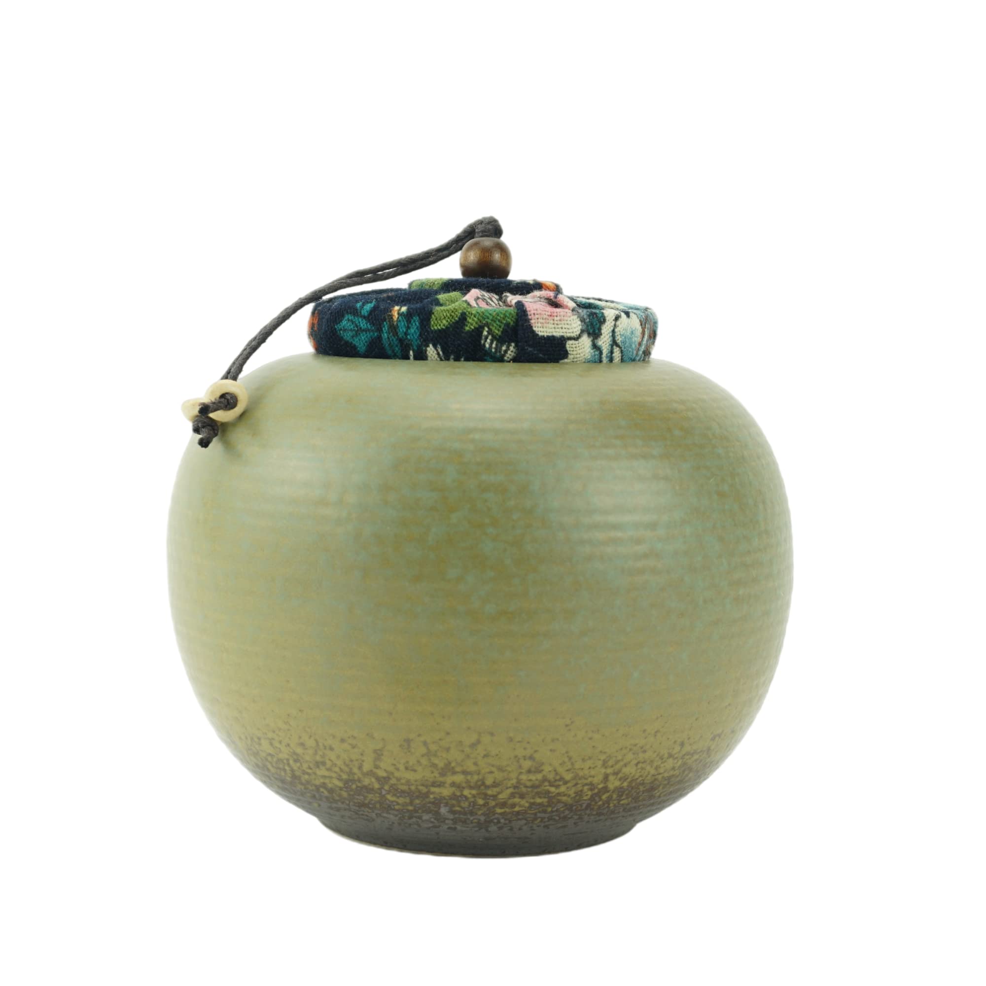 KKEKOS Handmade Green Clay Porcelain Tea Storage Canister - Airtight Traditional Tea Caddy for Loose Leaf Tea, Herbs & Spices - Perfect for Home, Office & Gift Giving