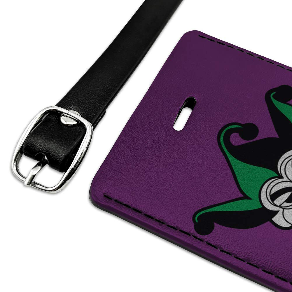Batman Joker Symbol Leather Luggage Tag - Rectangle Suitcase ID Tag for Travel & Carry-On Bags - Perfect for Cosplay, Comic Con & DC Fans