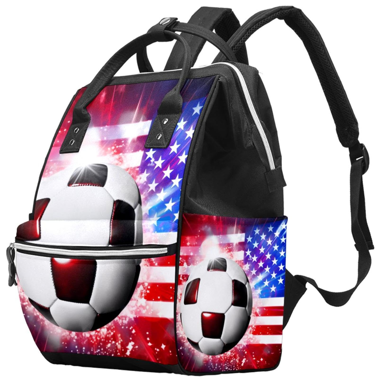 American Flag Football Travel Backpack - Durable Work Backpack for Commuting, Hiking & School - Stylish Backpack for Men & Women