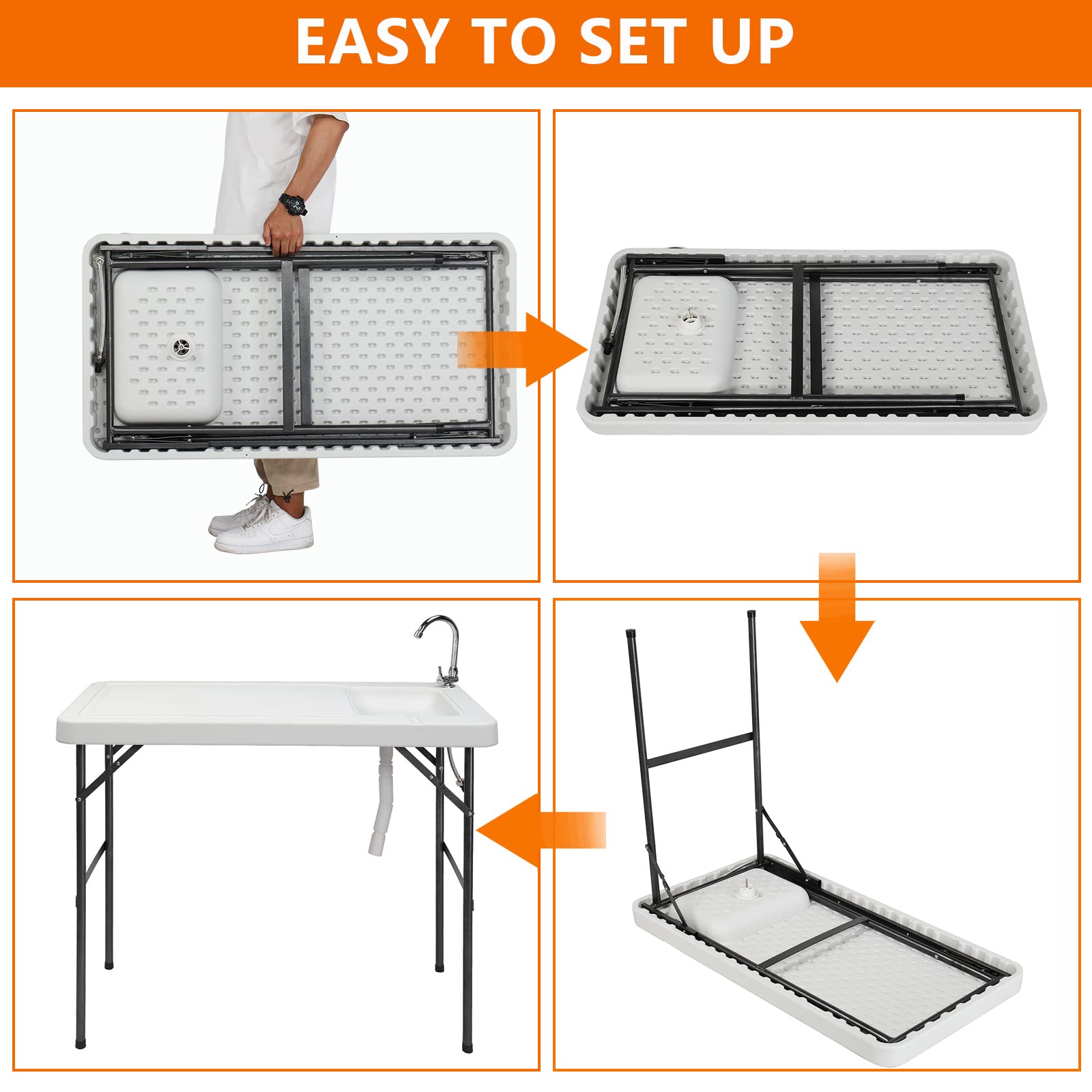 Outvita Portable Folding Fish Cleaning Table - 45