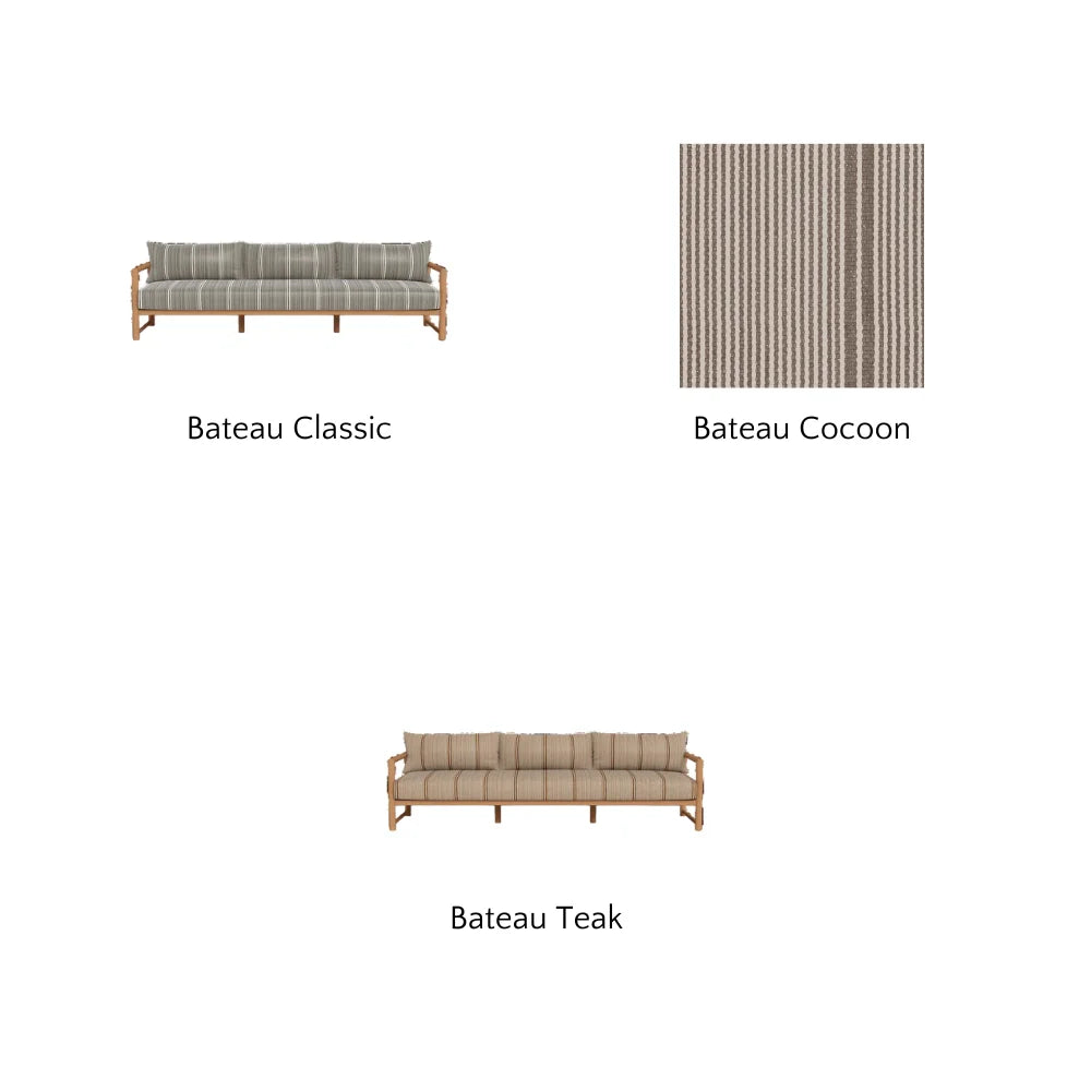 Premium Breeze XL Teak Outdoor 3-Seat Sofa Set - Weather-Resistant Patio Furniture for Garden, Poolside & Backyard Relaxation