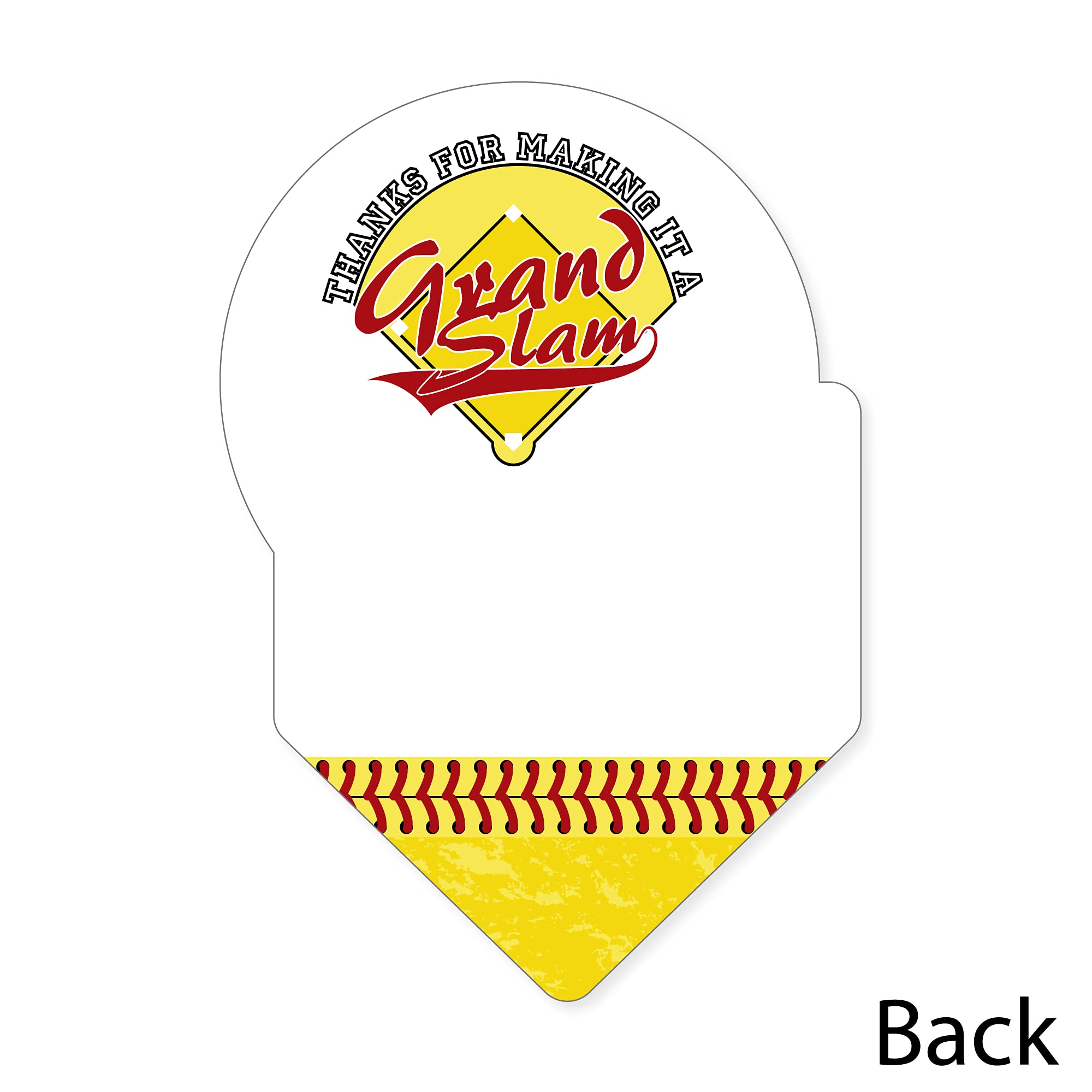 Big Dot of Happiness Grand Slam Fastpitch Softball Shaped Thank You Cards - 12-Pack with Envelopes for Birthday Parties, Baby Showers & Special Occasions - Perfect for Sports Lovers & Team Celebrations