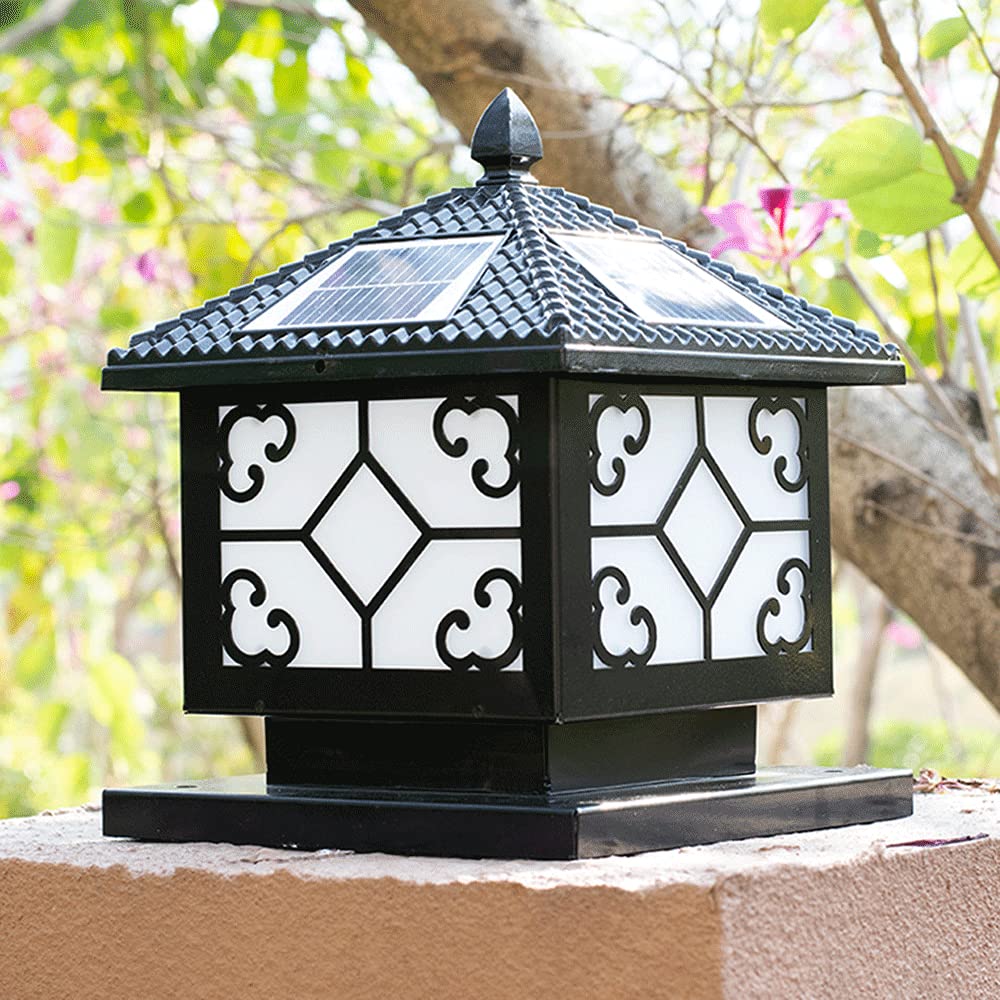 Solar Post Cap Lights Outdoor - Waterproof IP54 Solar Powered Landscape Lighting for Fence, Deck, Column - Modern Pier Mount Adapter for Courtyard, Garden & Patio Decoration