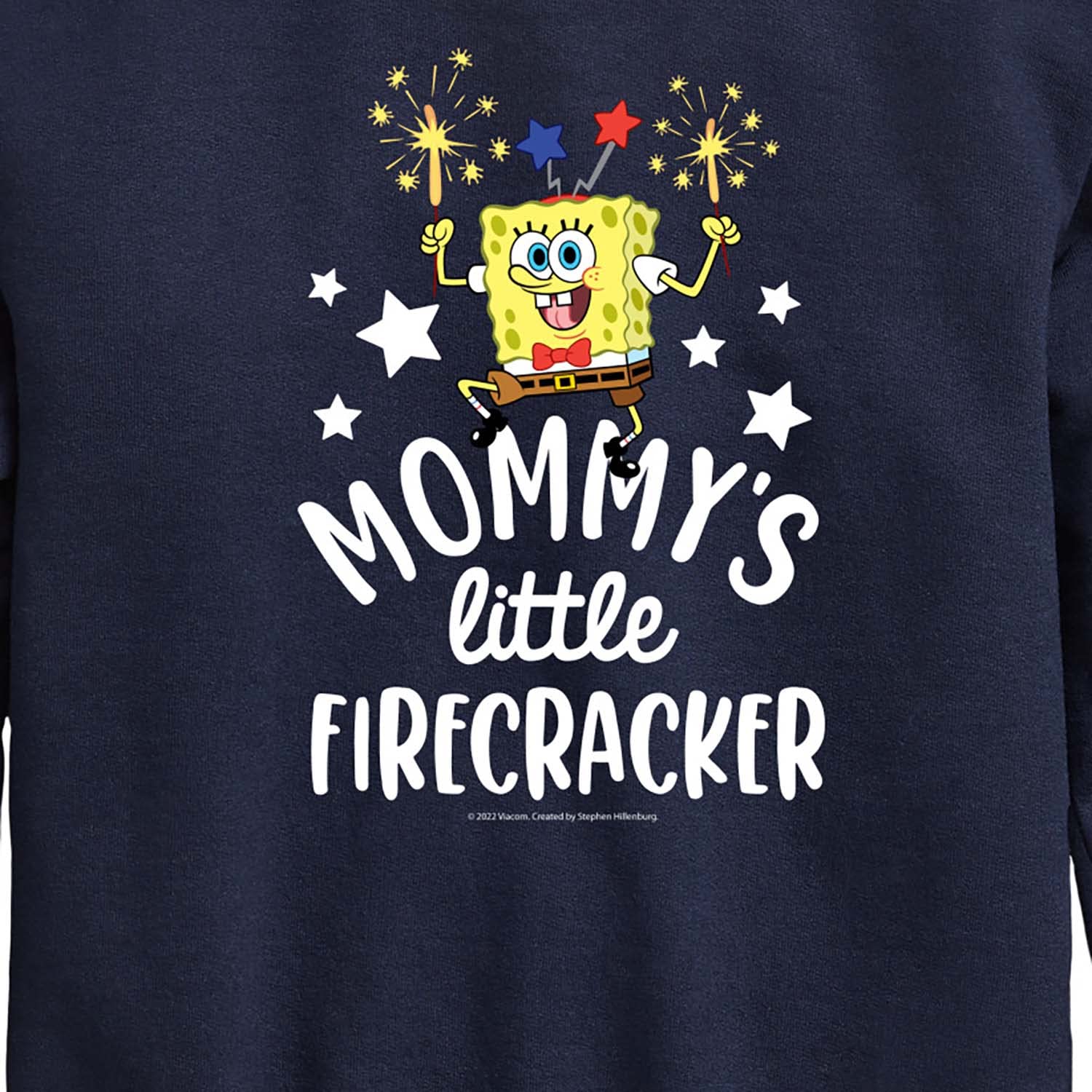 HYBRID APPAREL Spongebob Squarepants Mommy's Little Firecracker Fleece Sweatshirt for Toddler & Youth | Soft Crewneck Pullover | Birthday Gift & Casual Wear