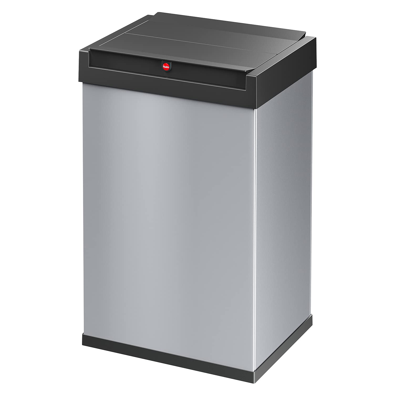 Hailo Big Box Swing Waste Bin - 35L Silver Trash Can for Kitchen, Office, Bathroom & Home - Durable & Stylish Garbage Bin with Lid