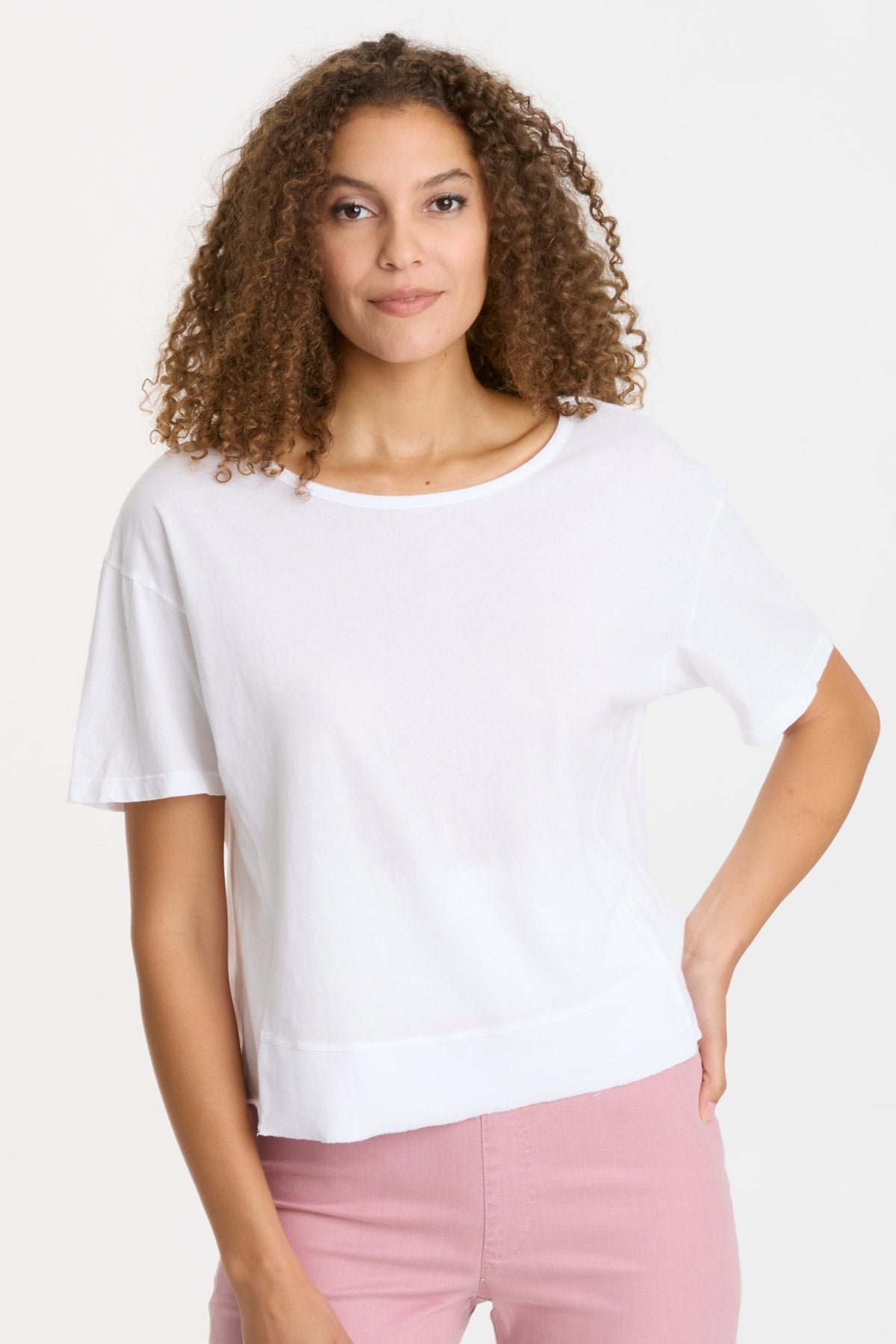 Steph Tee White T-Shirt - Soft Cotton Women's Top for Casual Wear & Everyday Comfort | Perfect for Outings, Work & Relaxing at Home