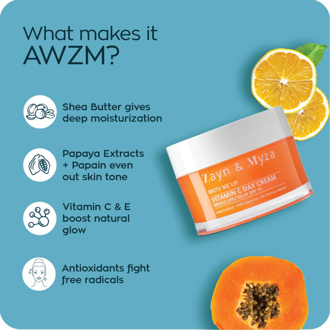 ZM Zayn & Myza Vitamin C Brightening Day Cream 50ml - Hydrating & Glowing Skin Care for Daily Use, Morning Routine