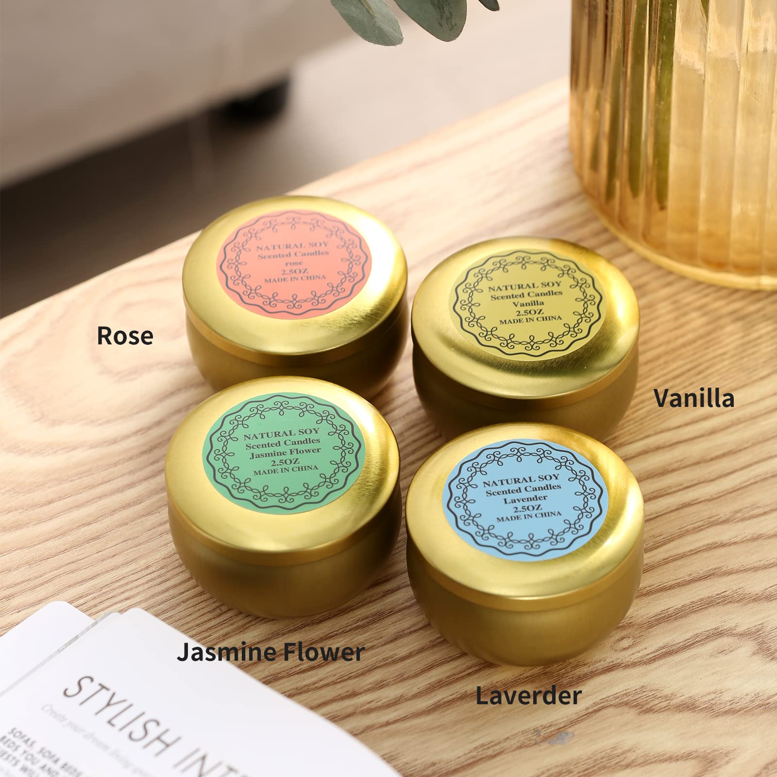Qinxiang 16-Pack Scented Candles Gift Set - 2.5oz Natural Soy Wax Travel Tin Jar Candles for Aromatherapy, Home Decor & Relaxation | Perfect for Family Gatherings, Romantic Dinners, Spa Nights & Holiday Celebrations