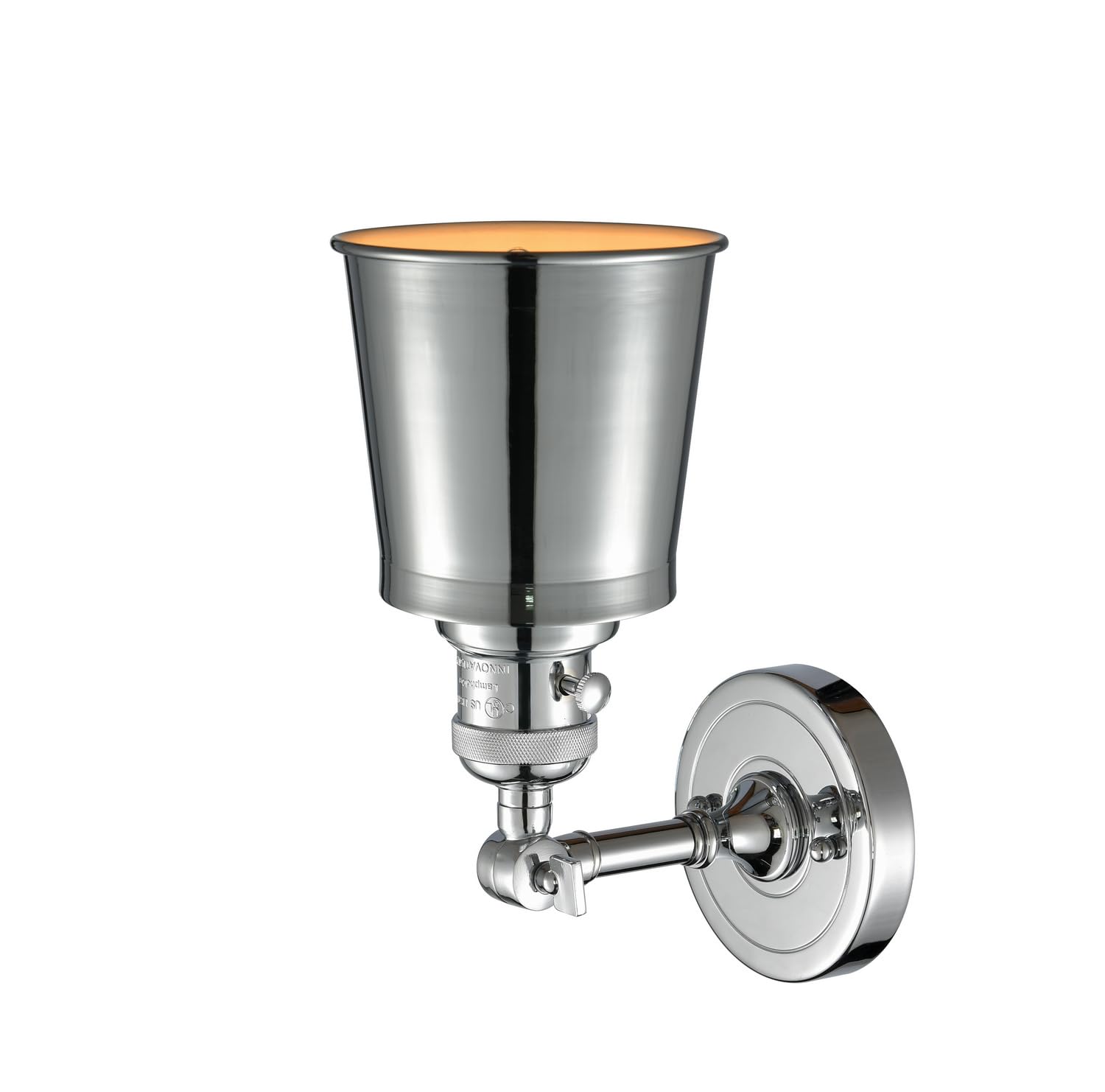 Innovations 203SW-PC-M9-PC 1 Light Wall Sconce with High-Low-Off Switch, Polished Chrome Finish - Perfect for Bedroom, Hallway, and Living Room Lighting