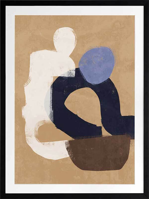 At Ease Blue Framed Art Print - Modern Wall Decor for Living Room, Bedroom & Office - Perfect for Home Decor & Gifts