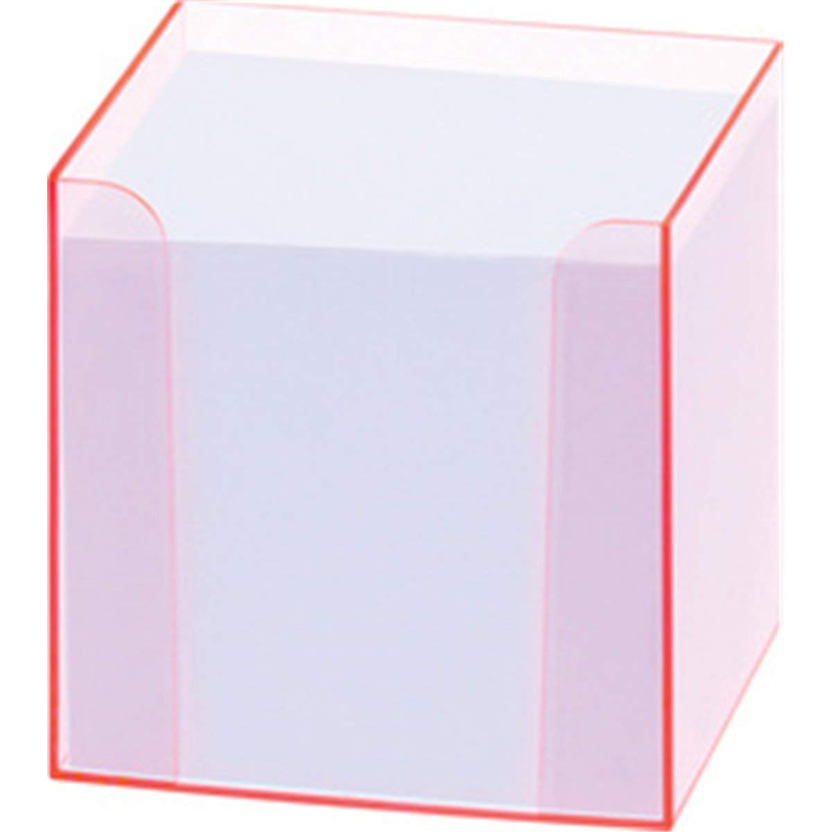 9907/1 Clear Orange Note Box - Transparent Storage for Office, School & Home Organization - Perfect for Sticky Notes, Index Cards & Small Supplies