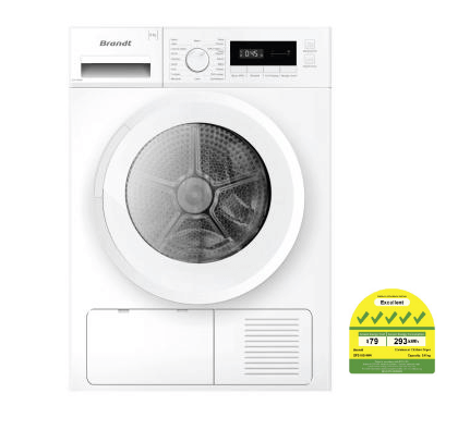 Brandt DFB183HWA 24 Inch Front Load Electric Dryer - Energy Efficient, Large Capacity, White | Perfect for Laundry Rooms, Apartments & Small Spaces