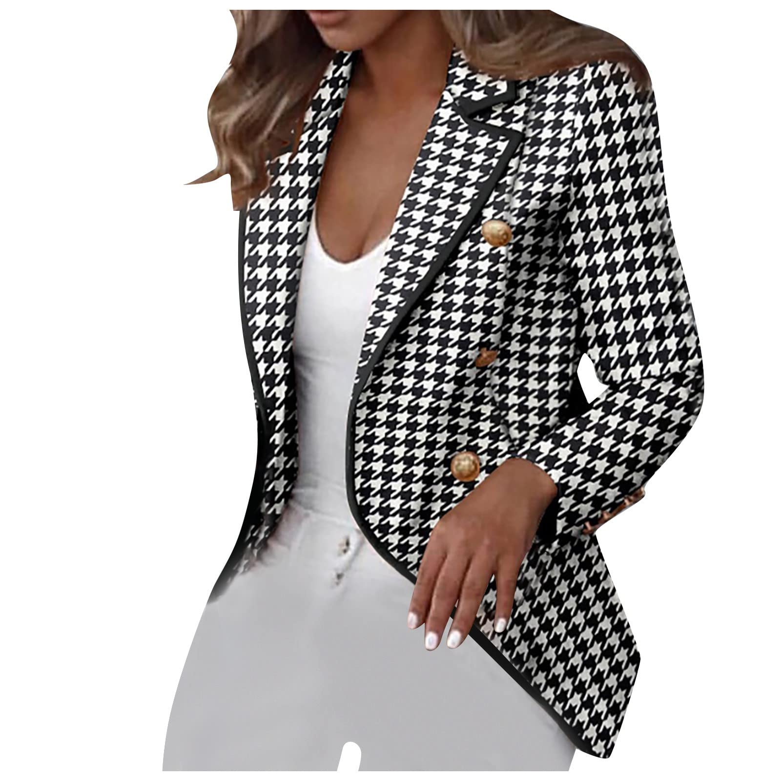 HRSTUYL Women's Business Casual Blazer - Elegant Brown Dress Jacket for Office, Interview & Professional Wear | Suit Jacket for Women, Work Attire & Formal Occasions
