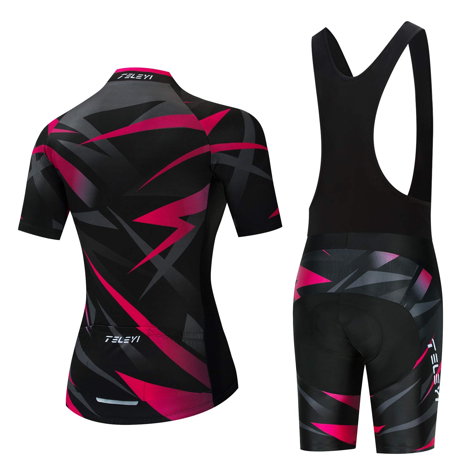 **Women's Breathable Cycling Jersey & Bib Shorts Set with 3D Gel Padded Short Sleeve - Comfortable Bicycle Clothing for Road & Mountain Biking**