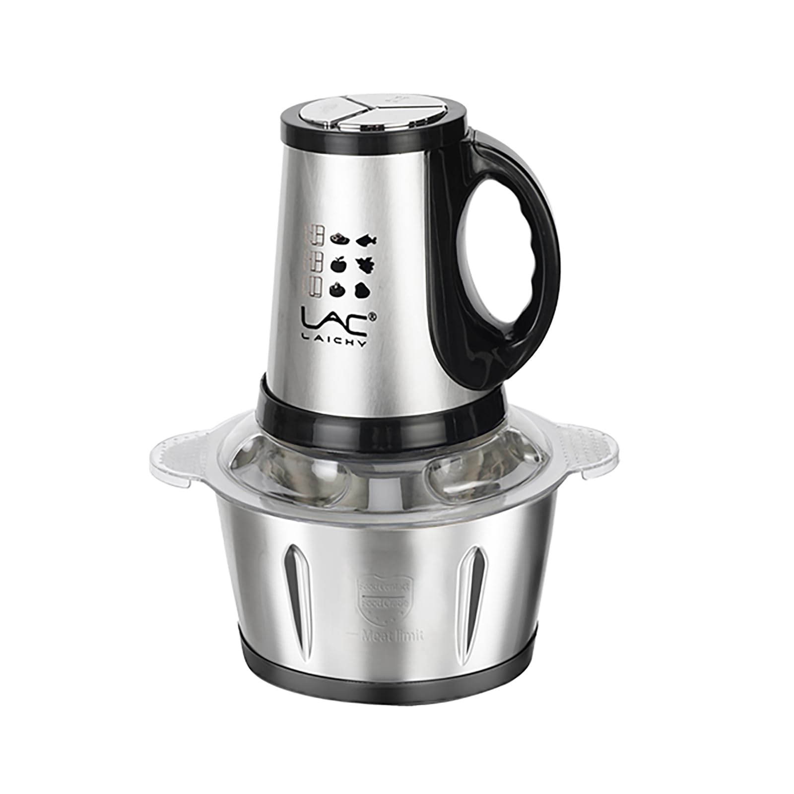 12-Cup 300W Electric Food Processor with Stainless Steel Bowl - 3-Speed Meat Grinder & Vegetable Chopper with Handle (Includes 4 Spatulas) - Perfect for Making Baby Food, Chopping Vegetables, Grinding Meat & Processing Fruits - Ideal for Home Kitchens & Meal Prep