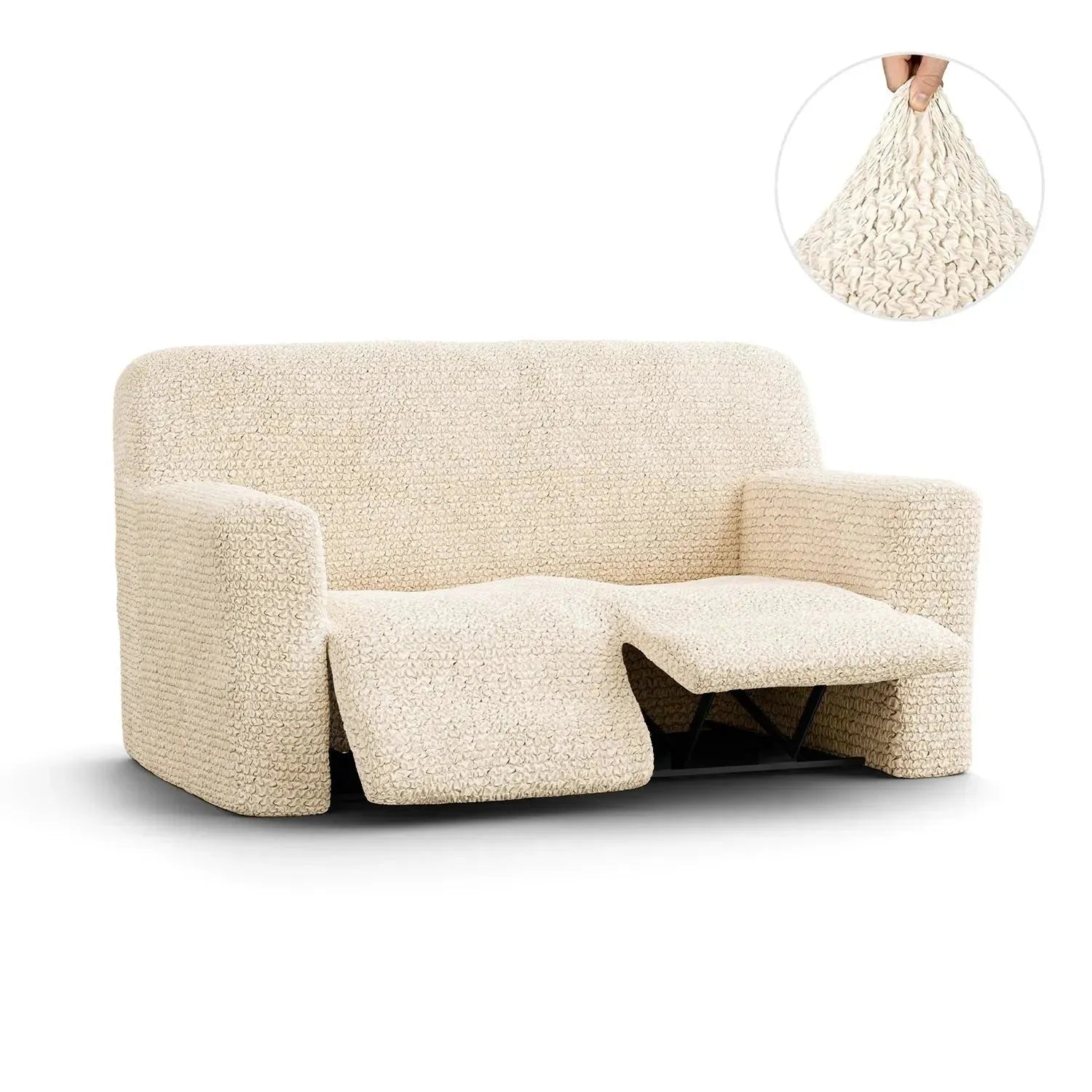2 Seater Recliner Slipcover - Microfiber Sofa Cover Protector for Living Room Furniture, Stretchable & Washable - Perfect for Pets, Kids & Daily Use