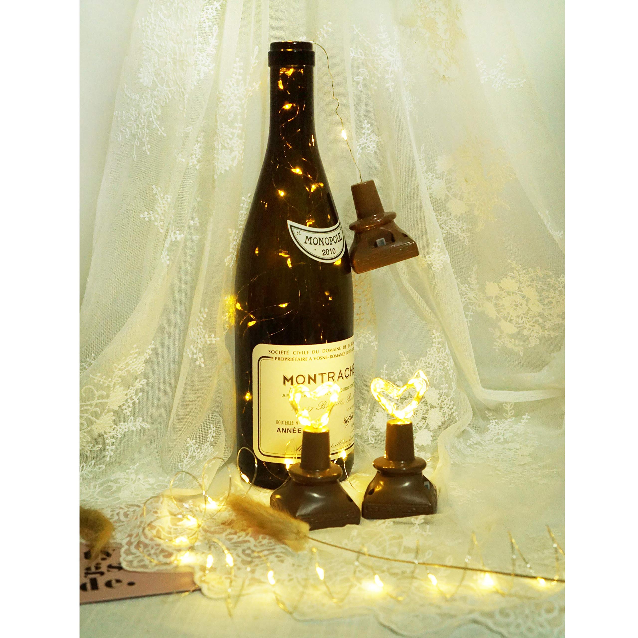 8 Pack Solar Powered Wine Bottle Lights - 20 LED Waterproof Copper Cork Lights for Wedding, Christmas, Holiday Decorations - Perfect for Garden, Patio, Pathway & Outdoor Lighting (Warm White) - Create Romantic Ambiance for Parties & Special Events
