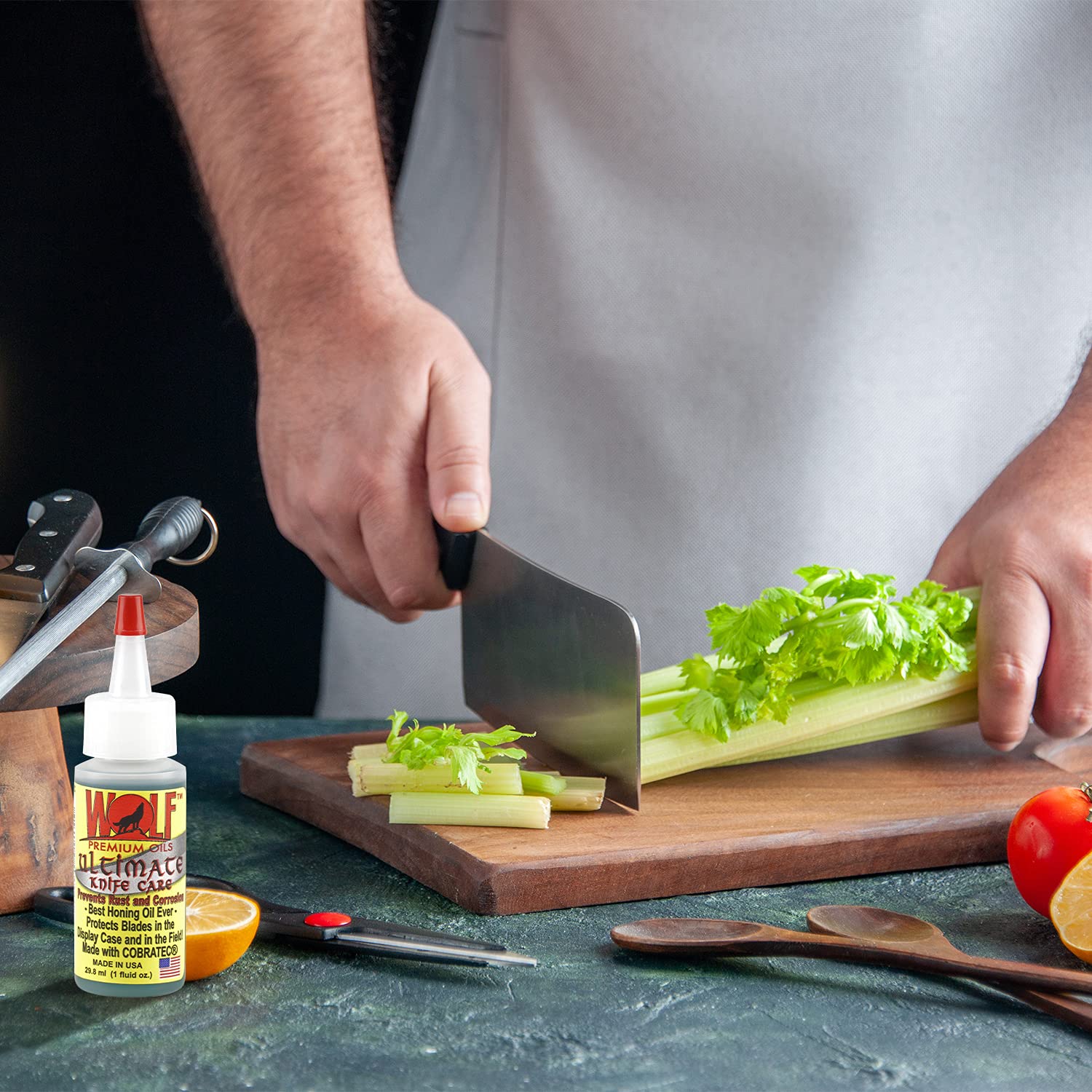 Premium Food Grade Mineral Oil - 2 Oz Knife Oil, Honing Oil & Cutting Board Oil for Rust Protection | Safe for Kitchen Knives, Countertops, Butcher Blocks | Ideal for Sharpening, Seasoning & Wood Care