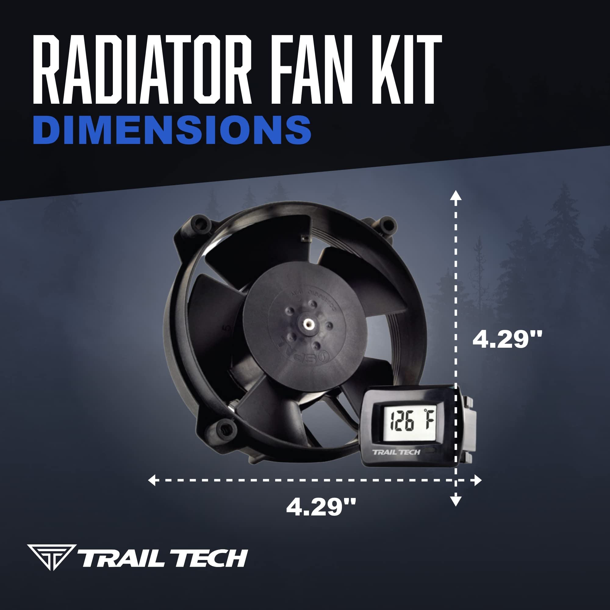 Trail Tech Fan Kit for Motorcycle Radiators - Compatible with Beta & GasGas Models - High-Performance Cooling System (732-FN14) | Perfect for Off-Road, Enduro & Adventure Riding in Hot Conditions