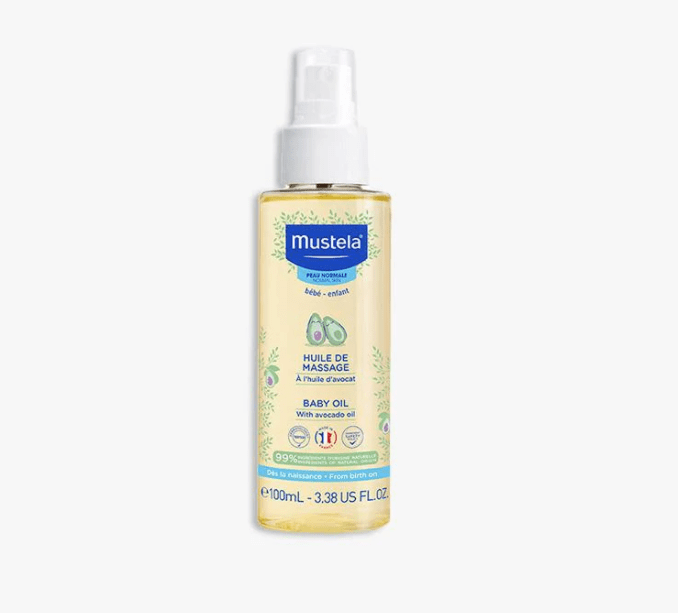 Mustela Normal Skin Baby Oil - 100ml | Hypoallergenic & Fragrance-Free for Sensitive Skin | Perfect for Baby Massage, Dry Skin Relief & Post-Bath Hydration