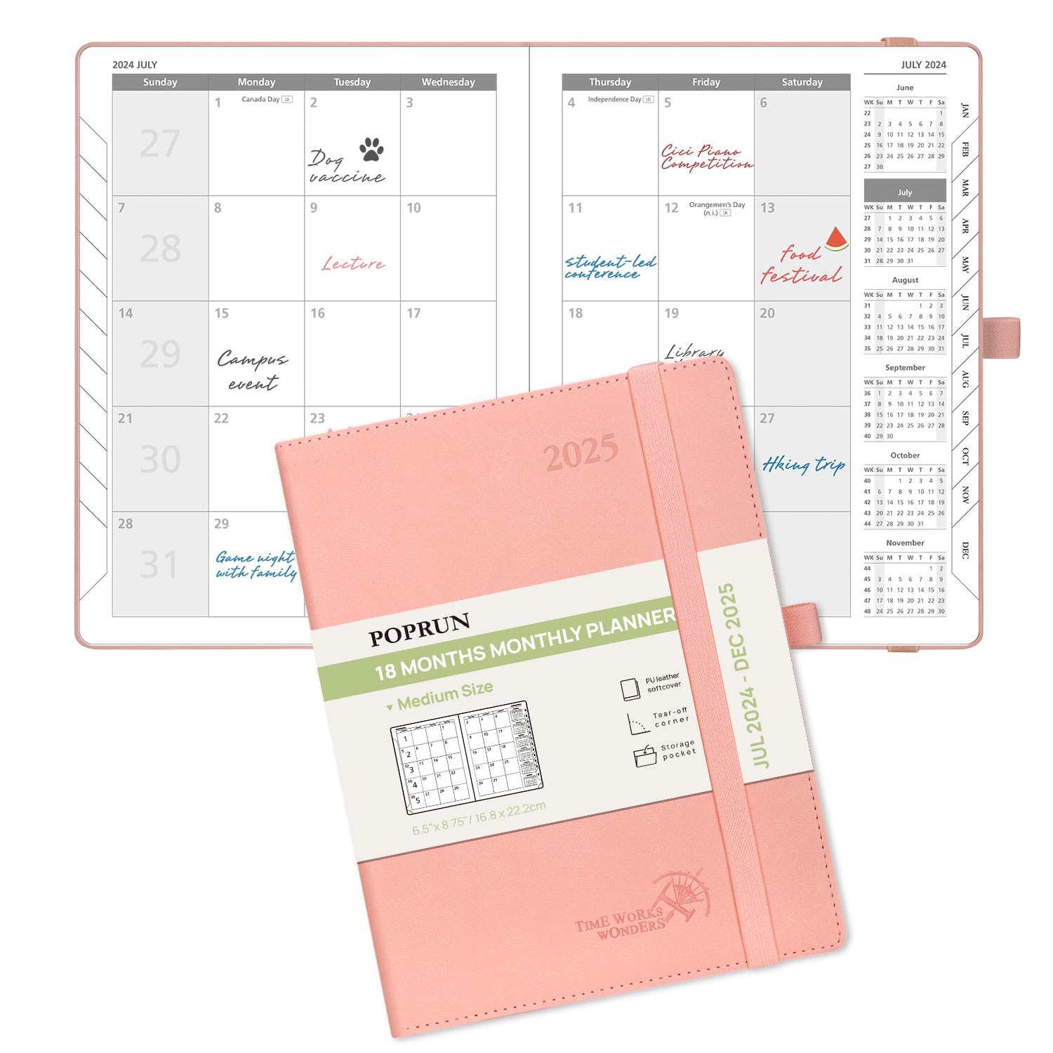 POPRUN 2024-2025 Monthly Planner (8.5
